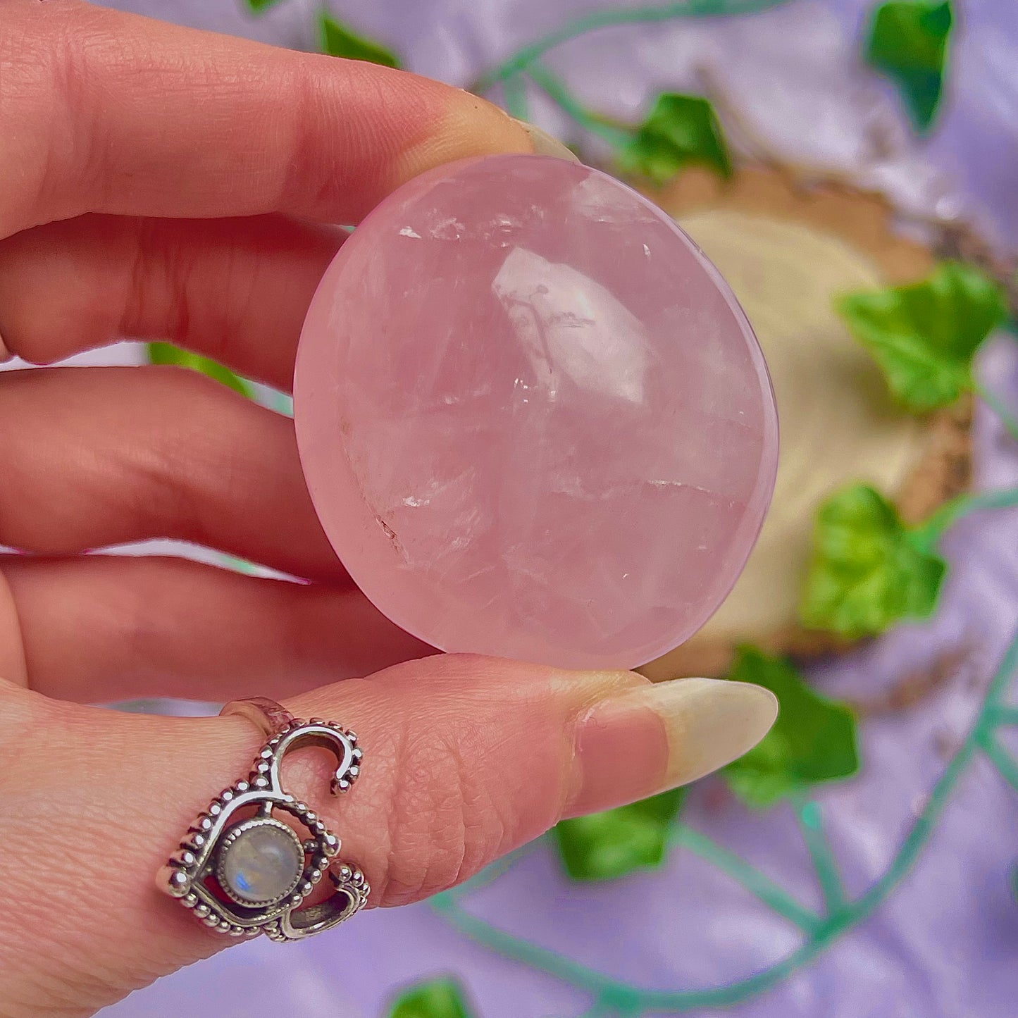 rose quartz palm stone - choose your own