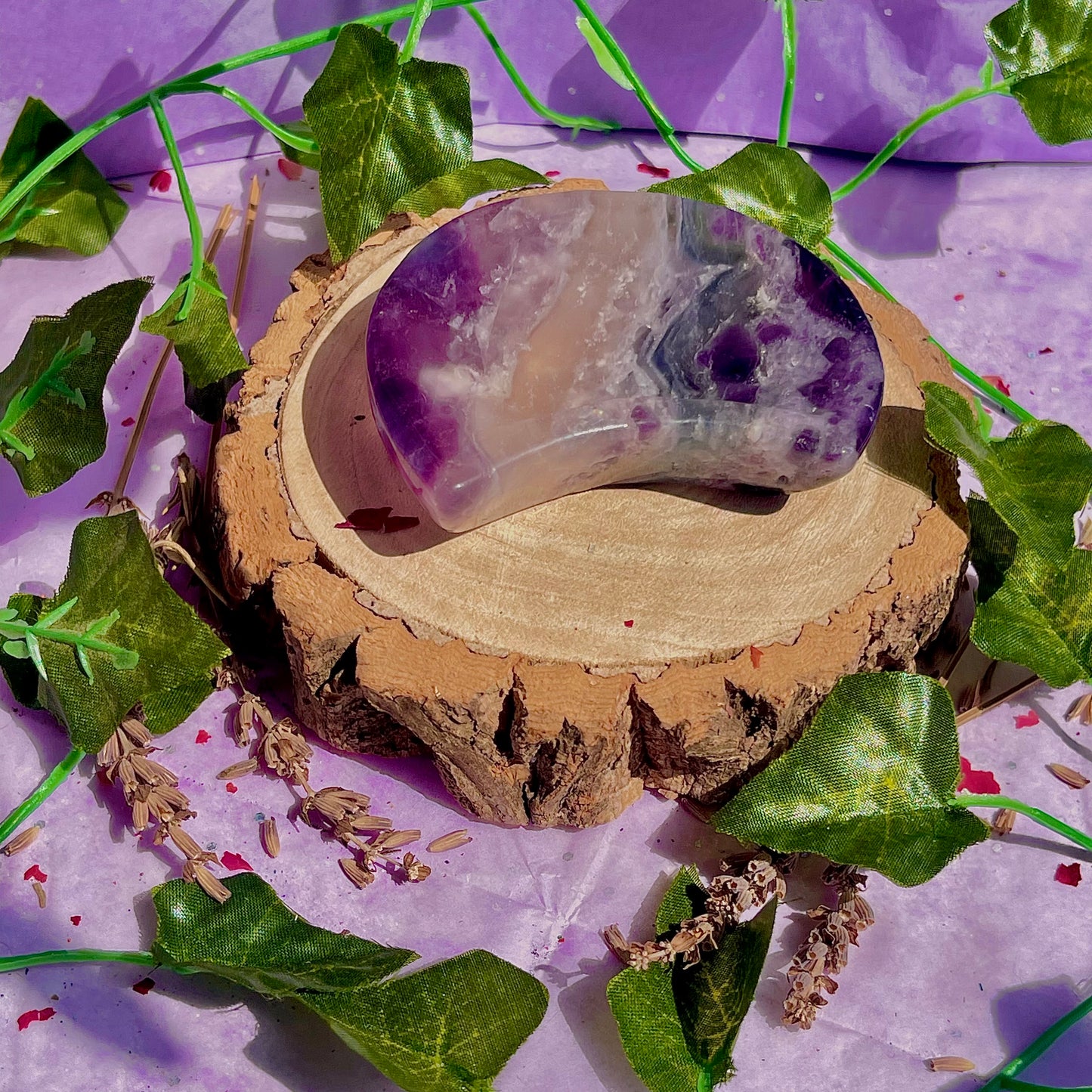rainbow fluorite moon bowl B