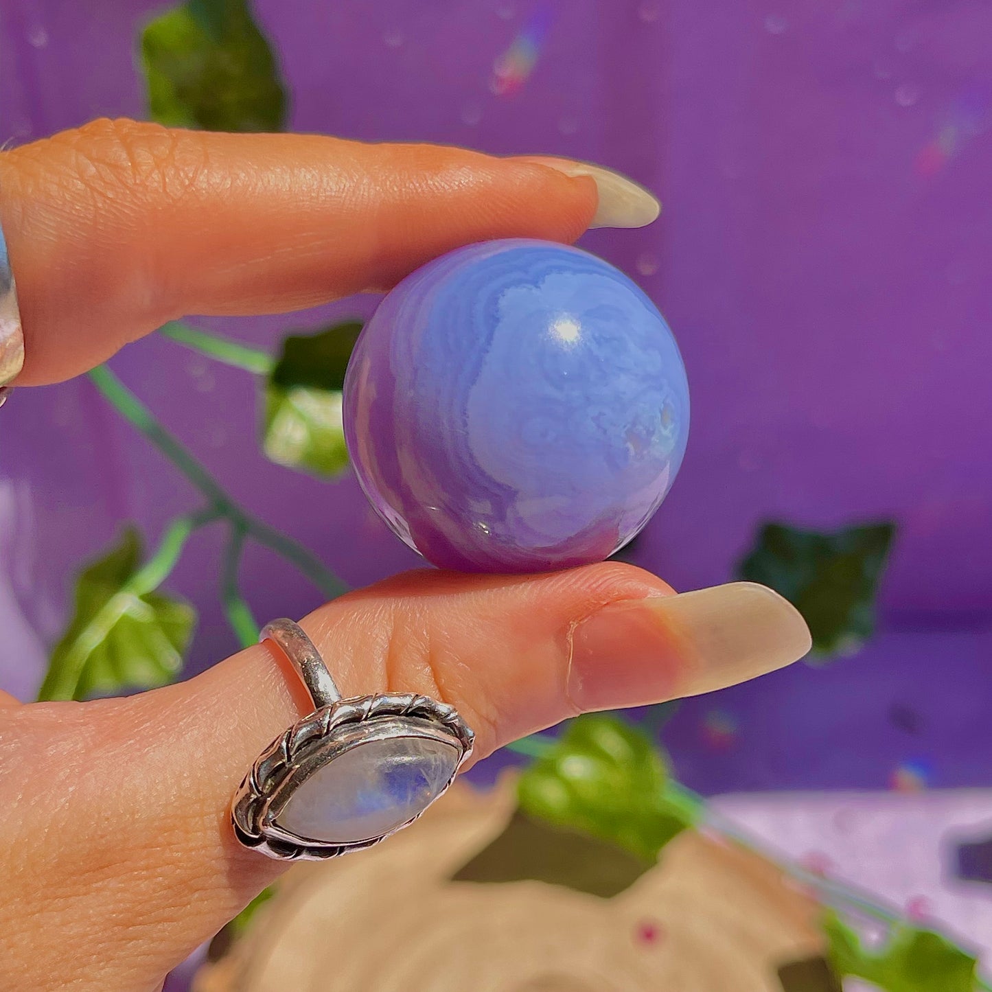 blue lace agate sphere B