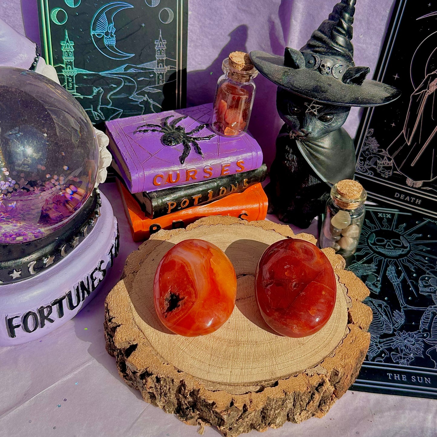 carnelian palm stones ~ intuitively chosen