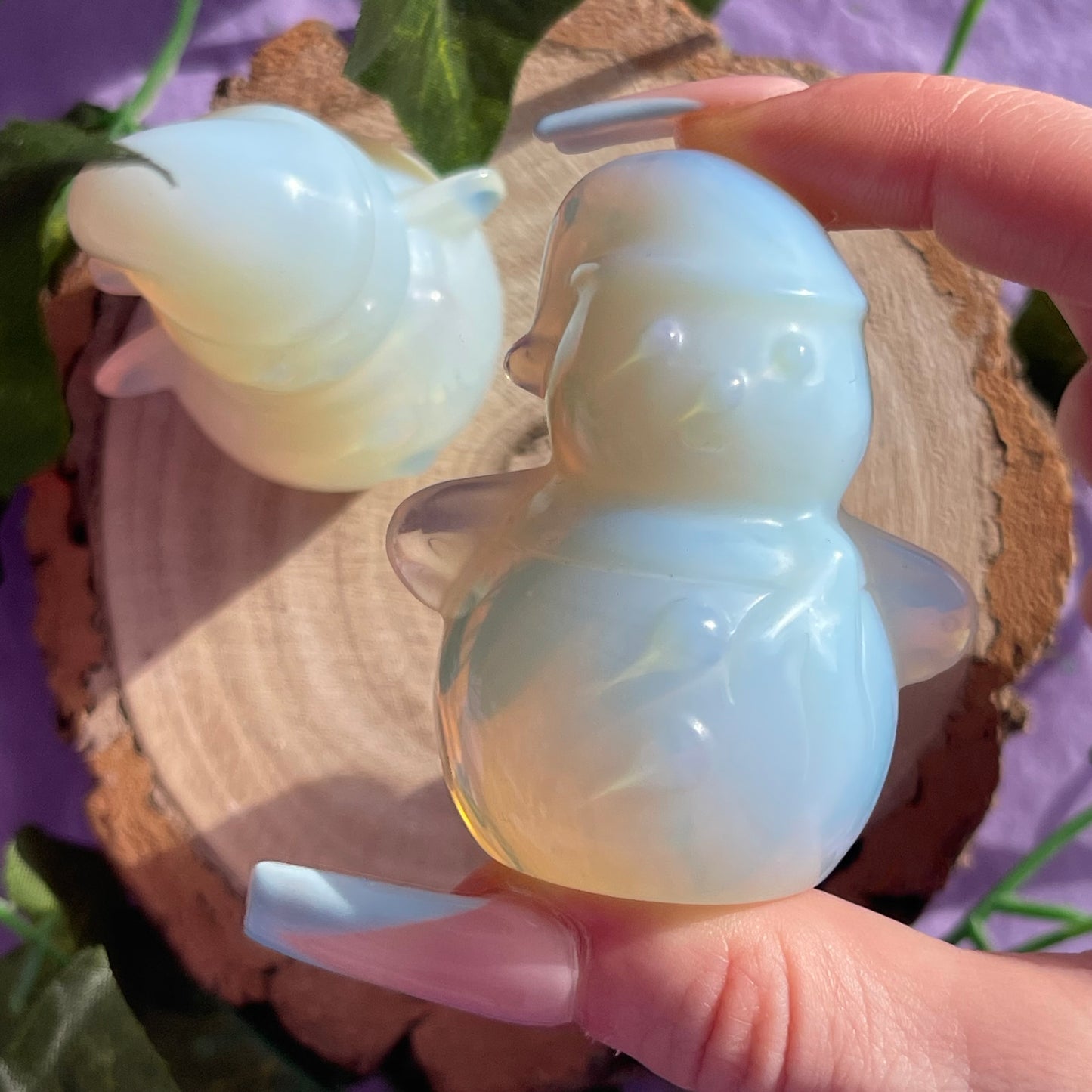 opalite snowman carving