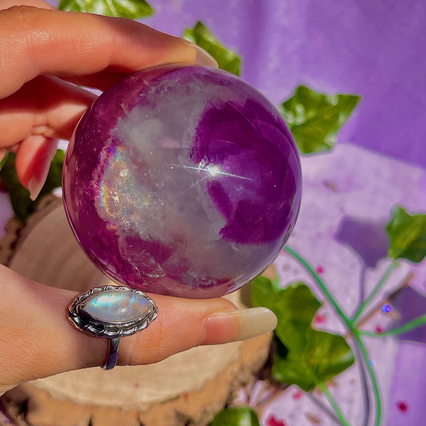 rainbow fluorite sphere A