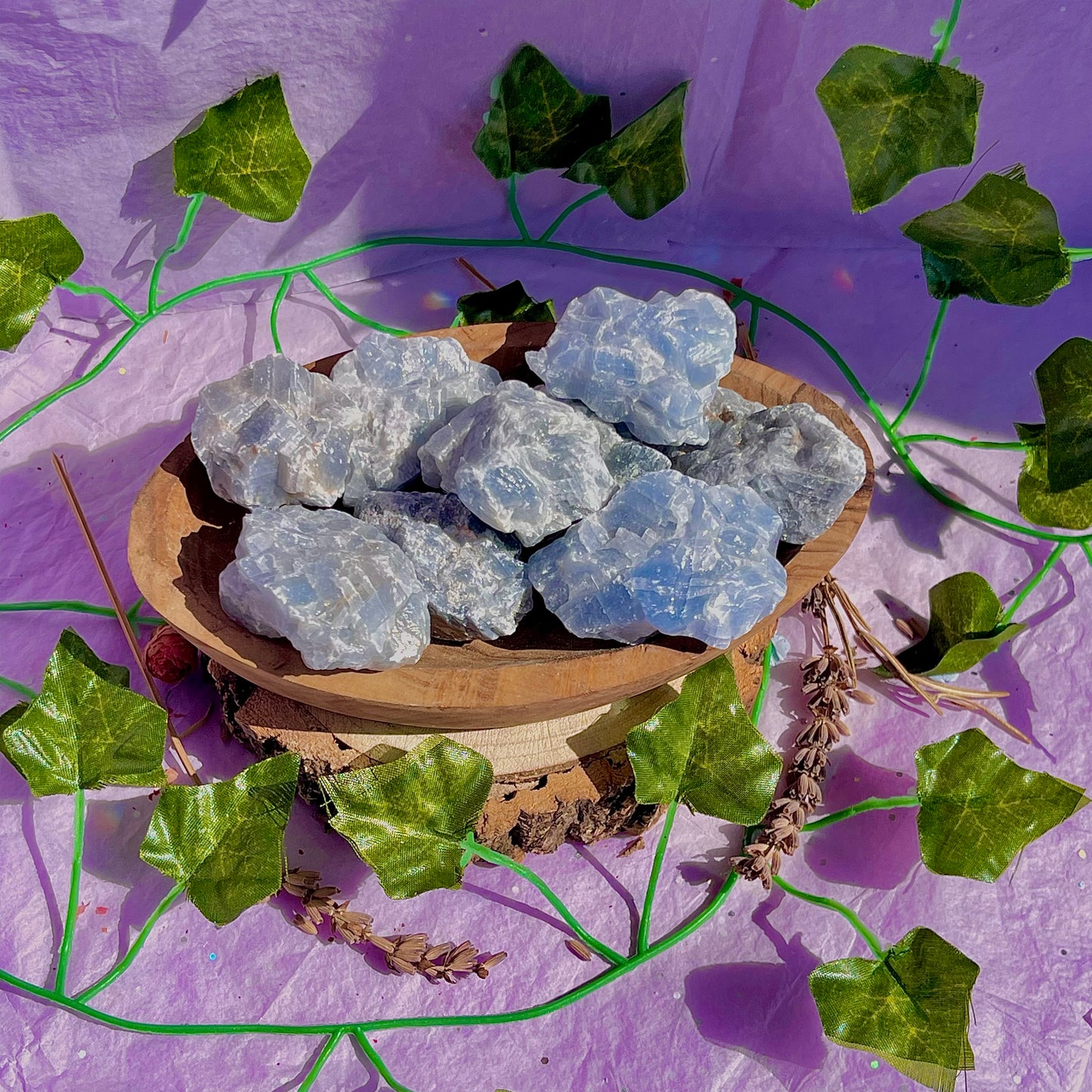 raw/rough blue calcite