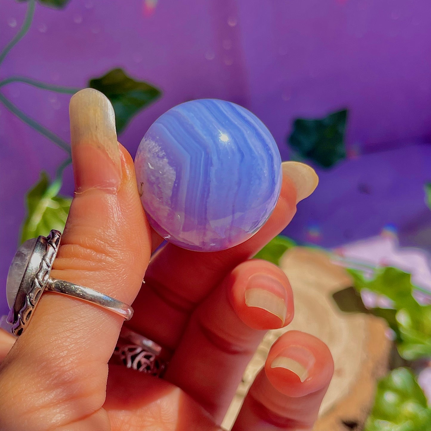 blue lace agate sphere A