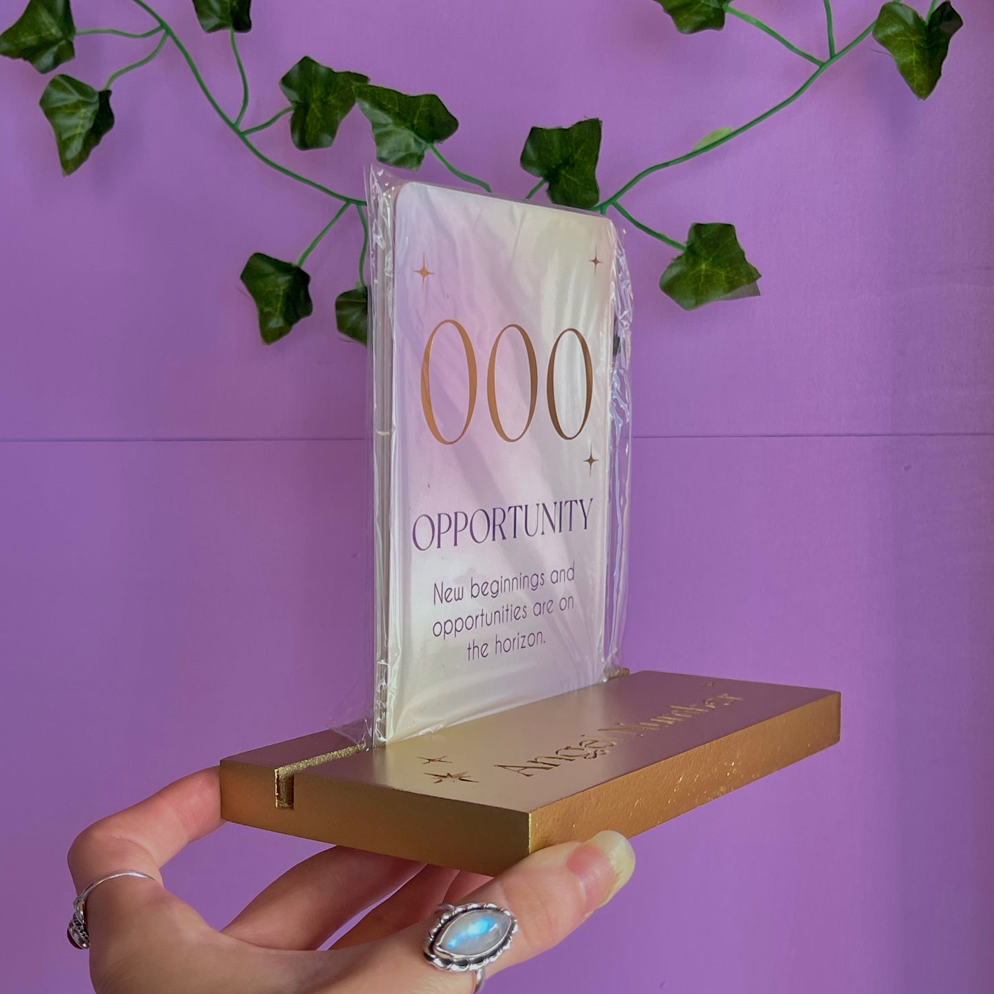 angel number affirmation cards with stand