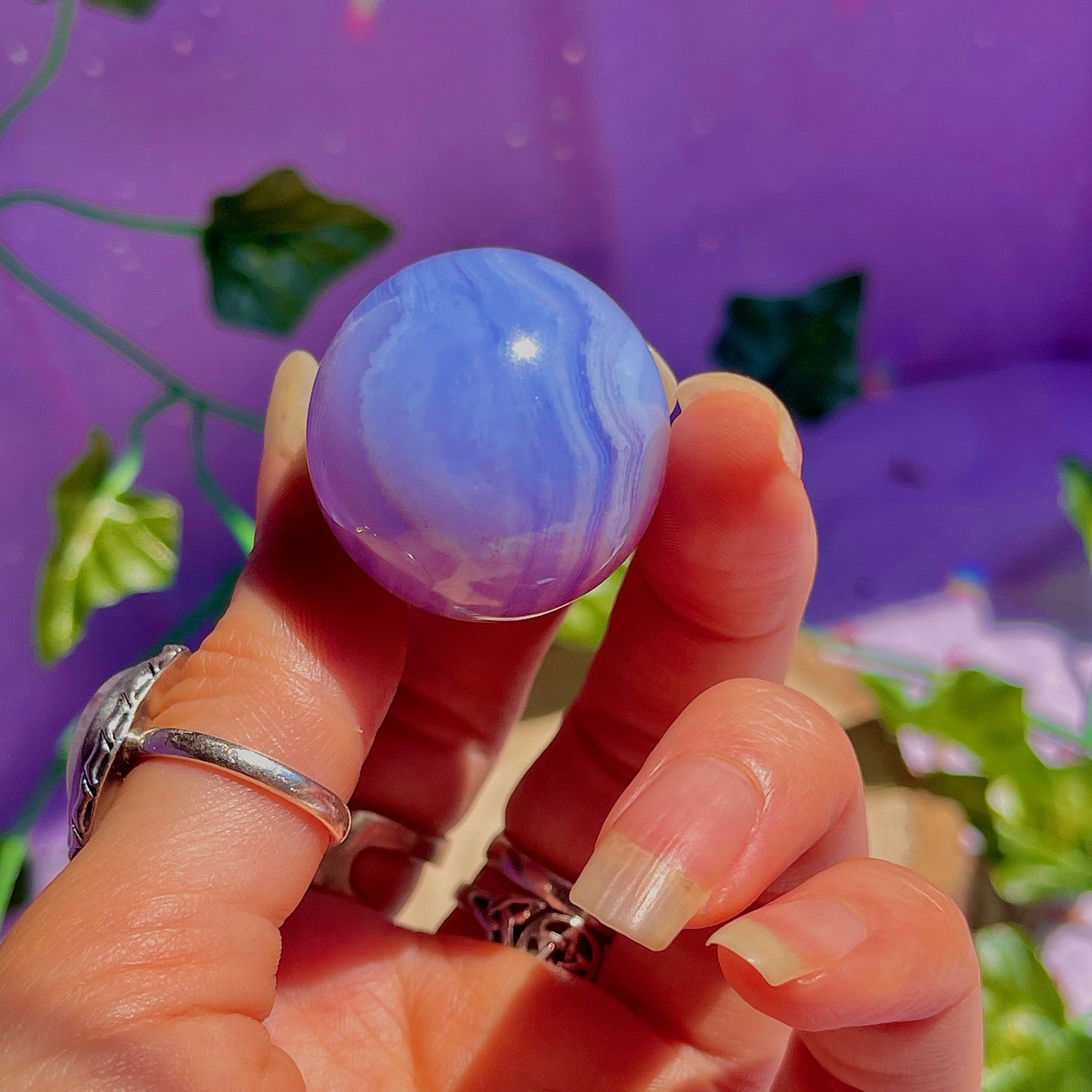 blue lace agate sphere A