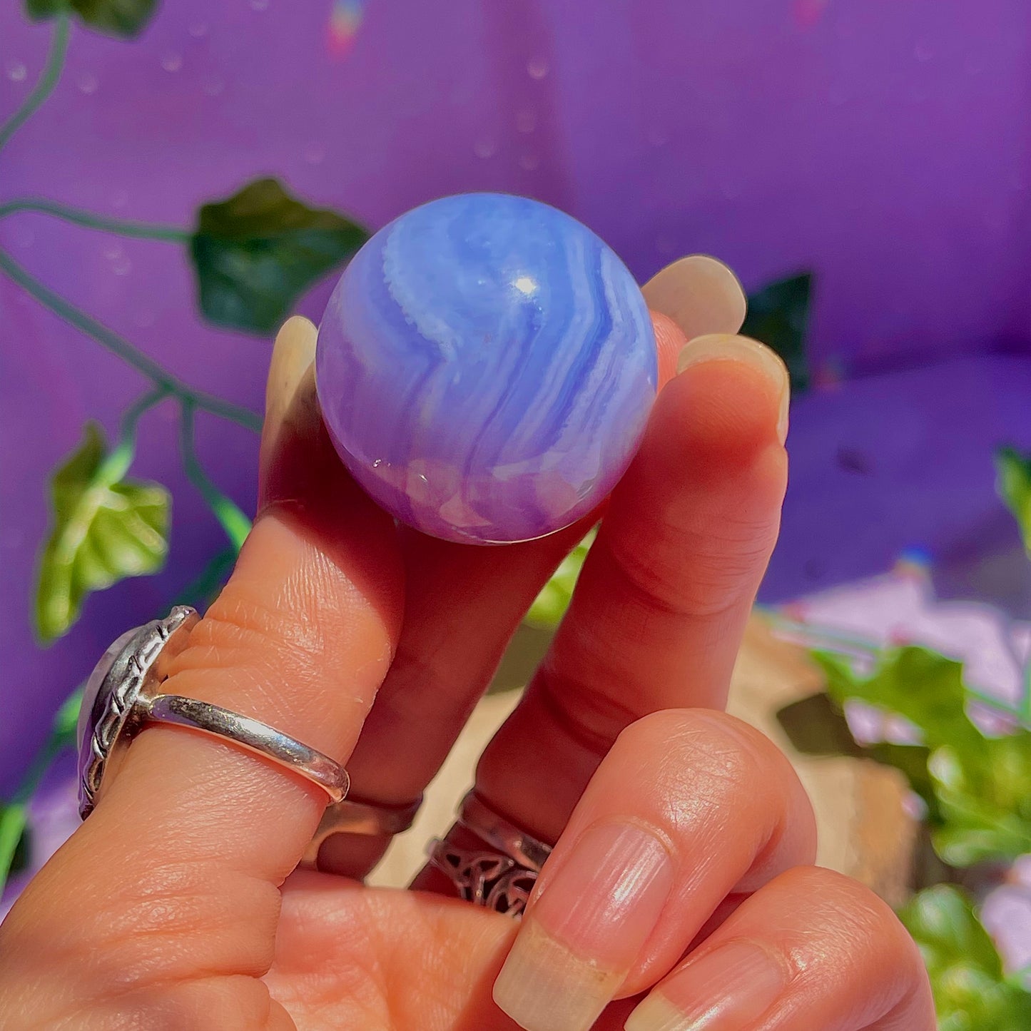 blue lace agate sphere A