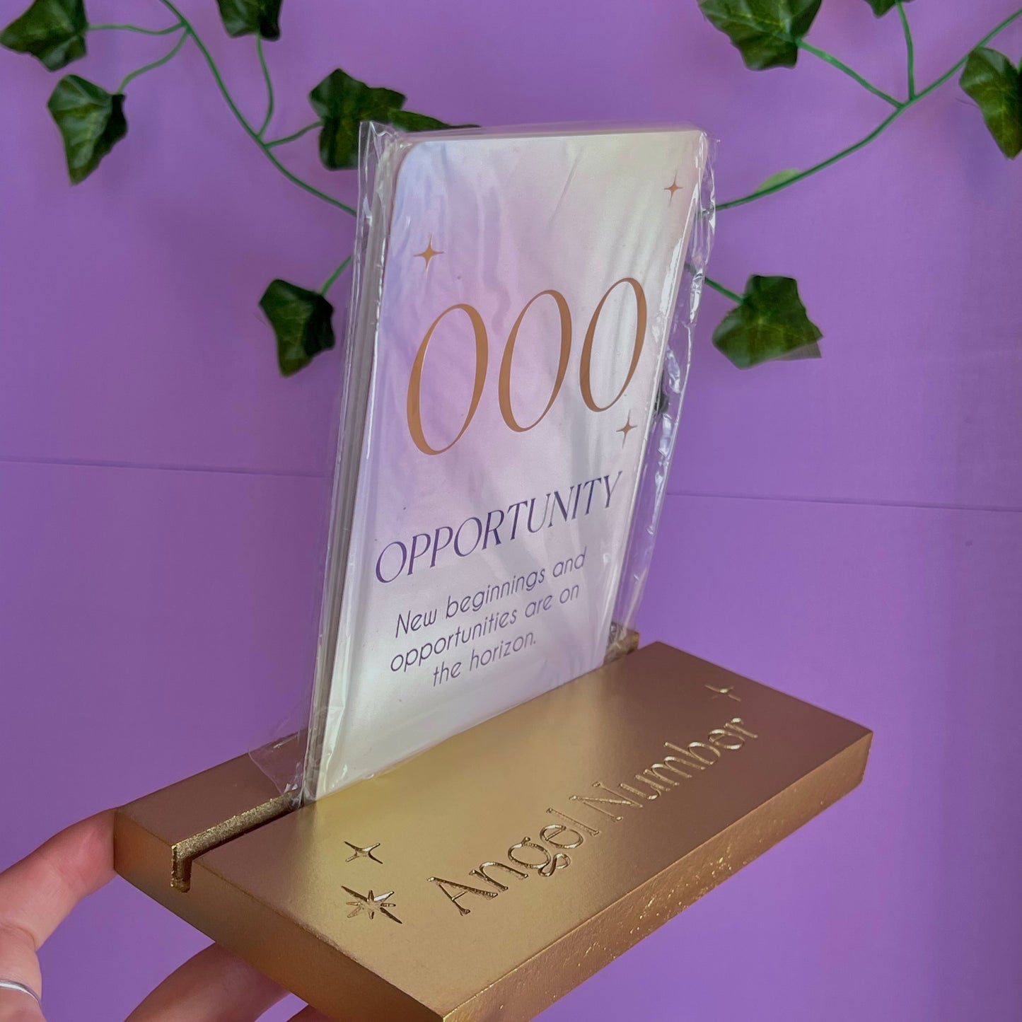 angel number affirmation cards with stand