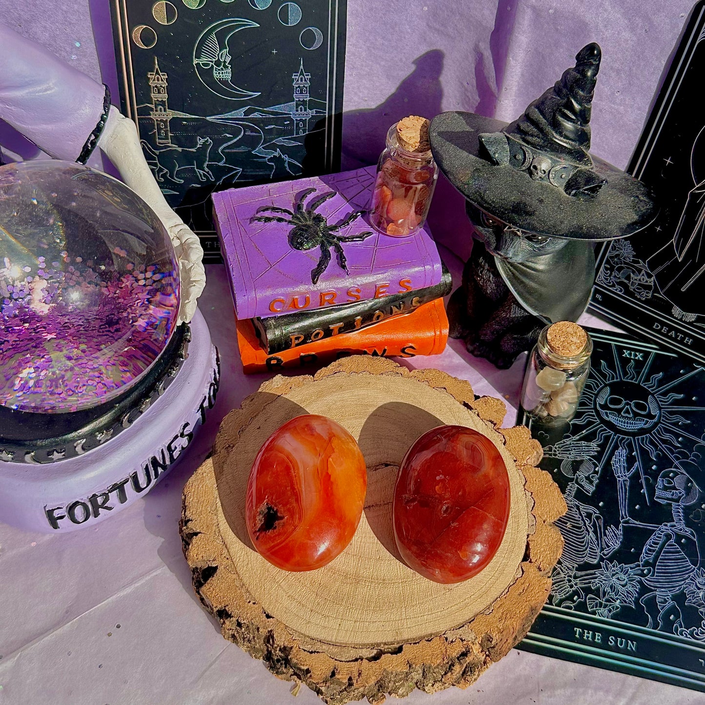 carnelian palm stones ~ intuitively chosen