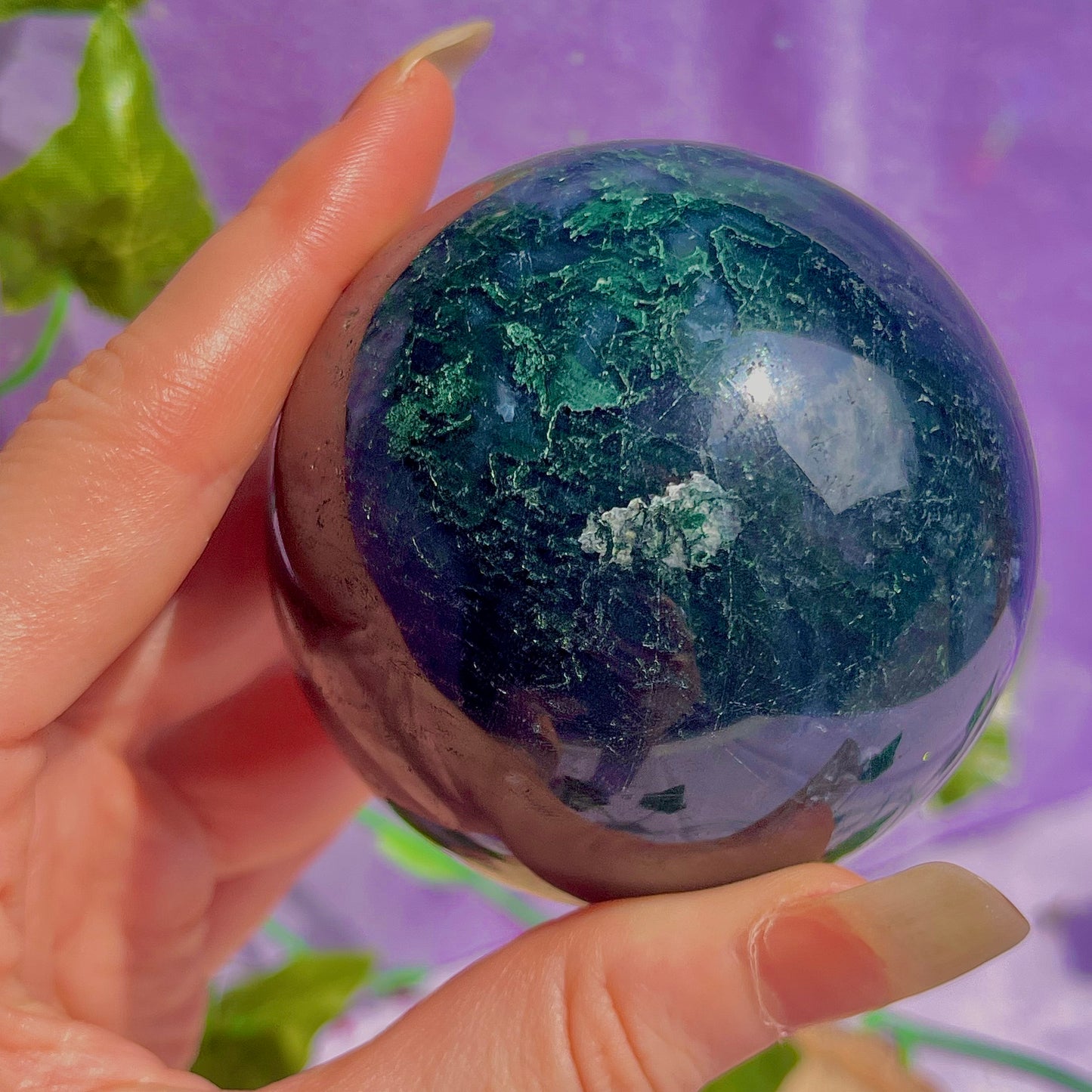 moss agate sphere