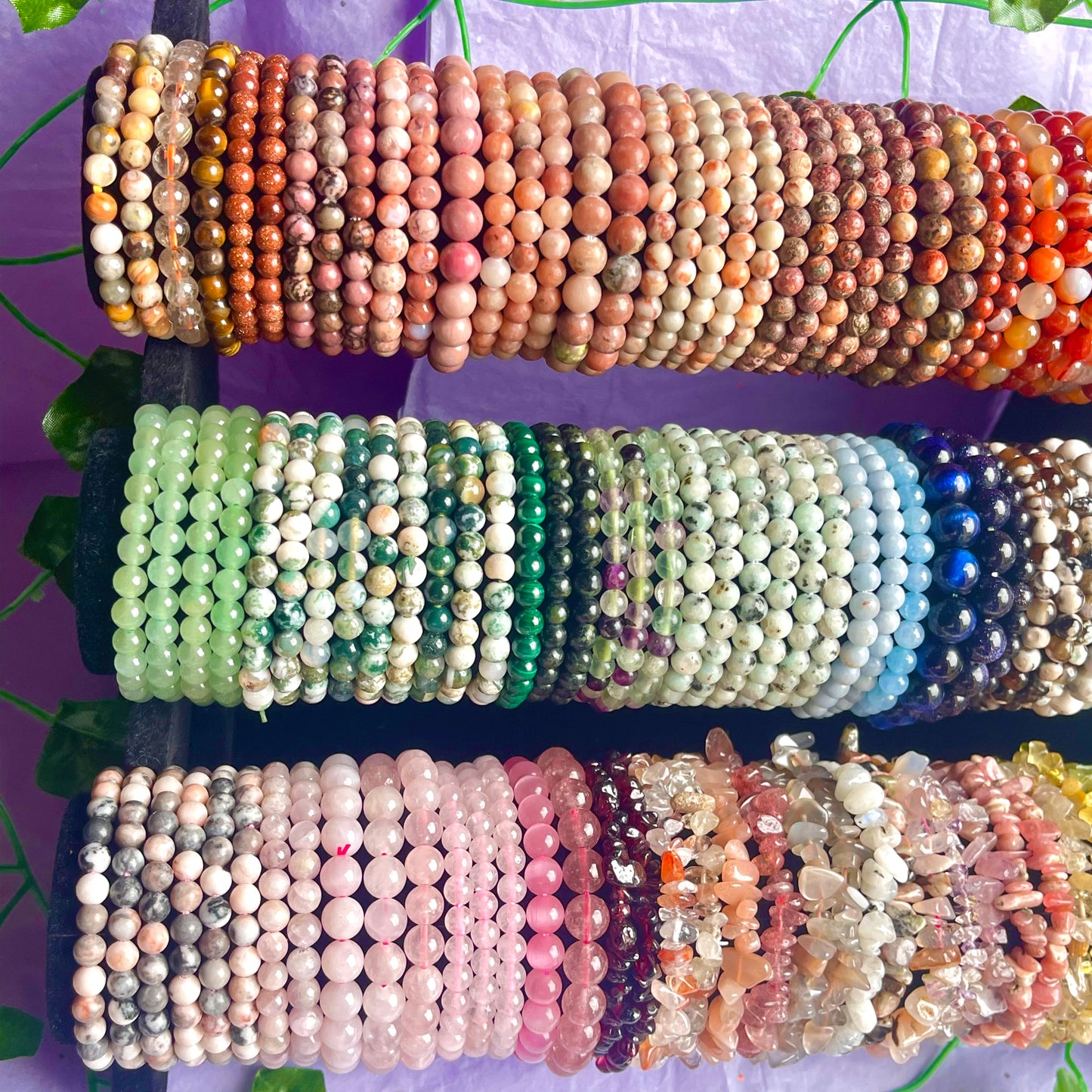 crystal bracelets (beaded & chip)