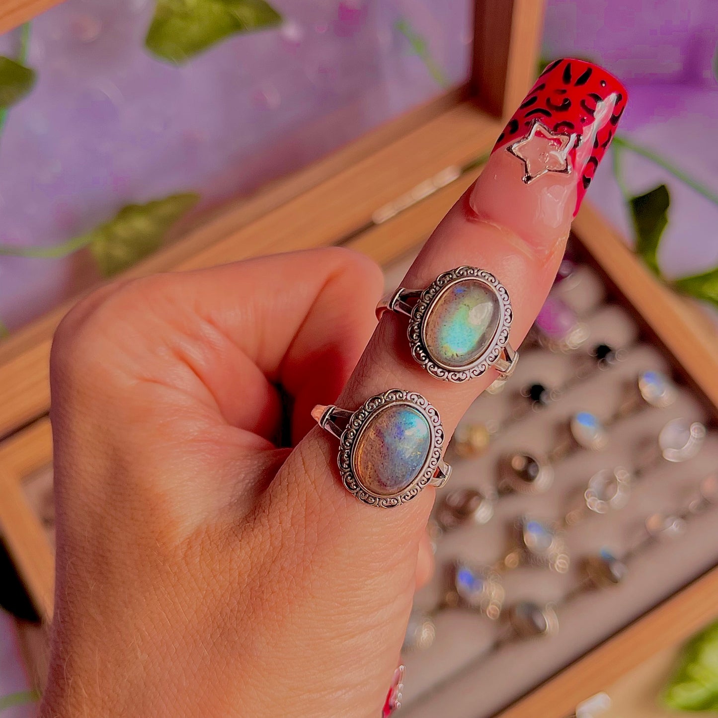 labradorite style B ~ 925 sterling silver adjustable rings / intuitively chosen