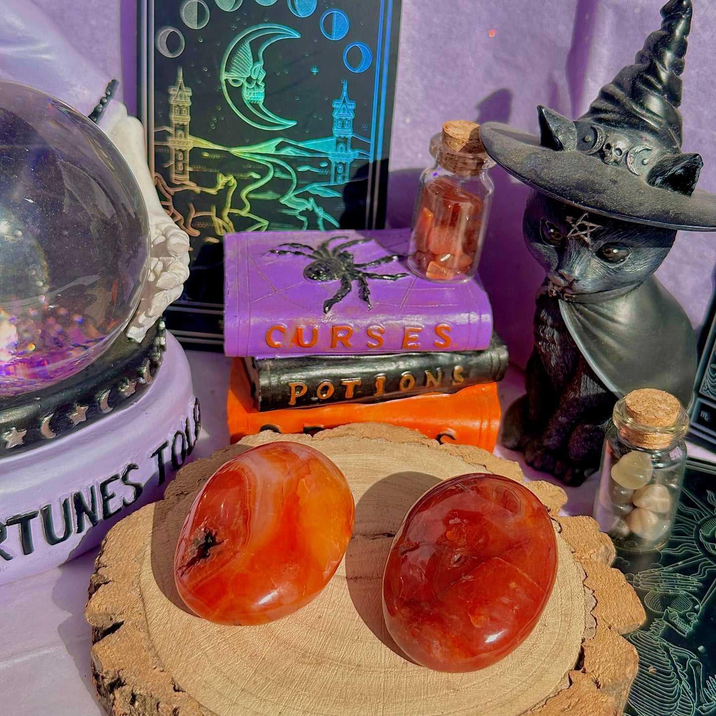 carnelian palm stones ~ intuitively chosen