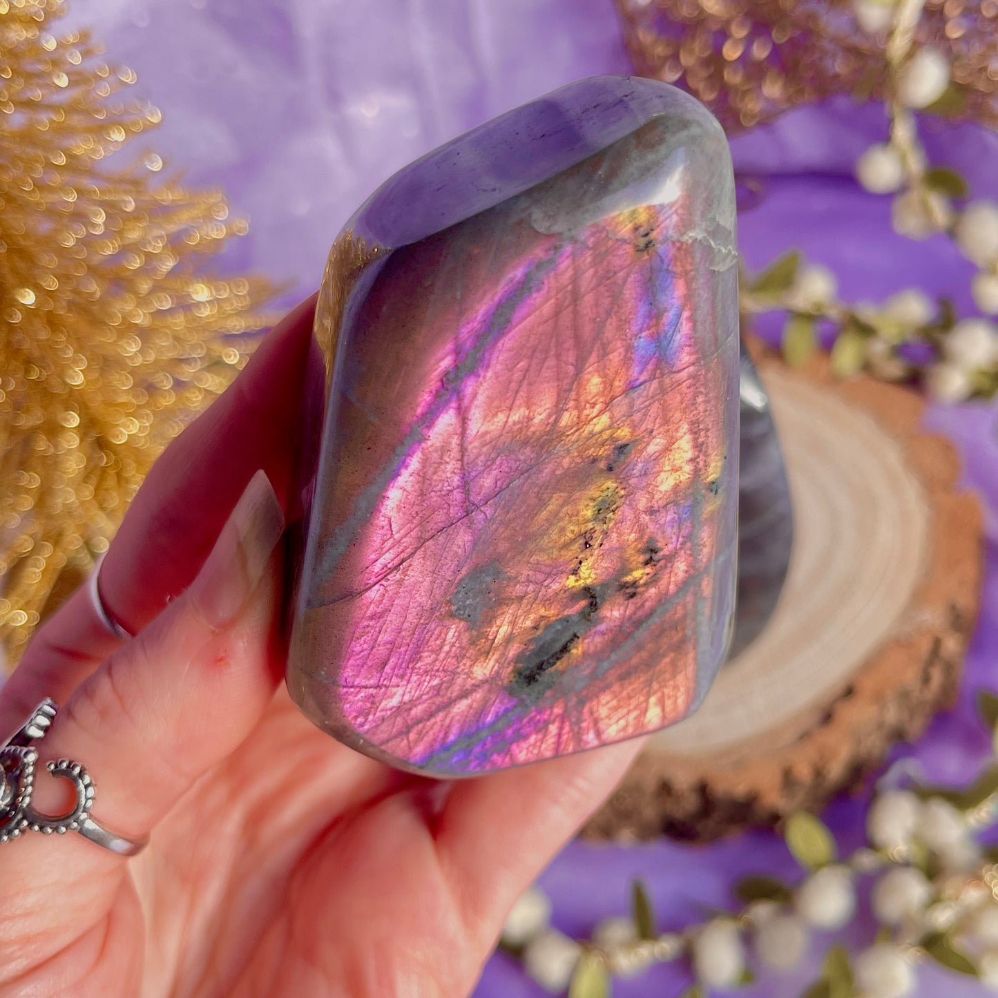 labradorite freeform sunset flash ~ intuitively chosen