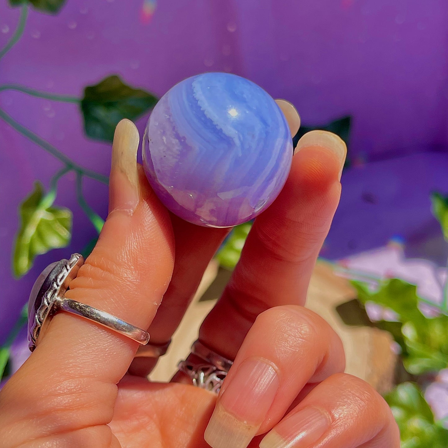 blue lace agate sphere A