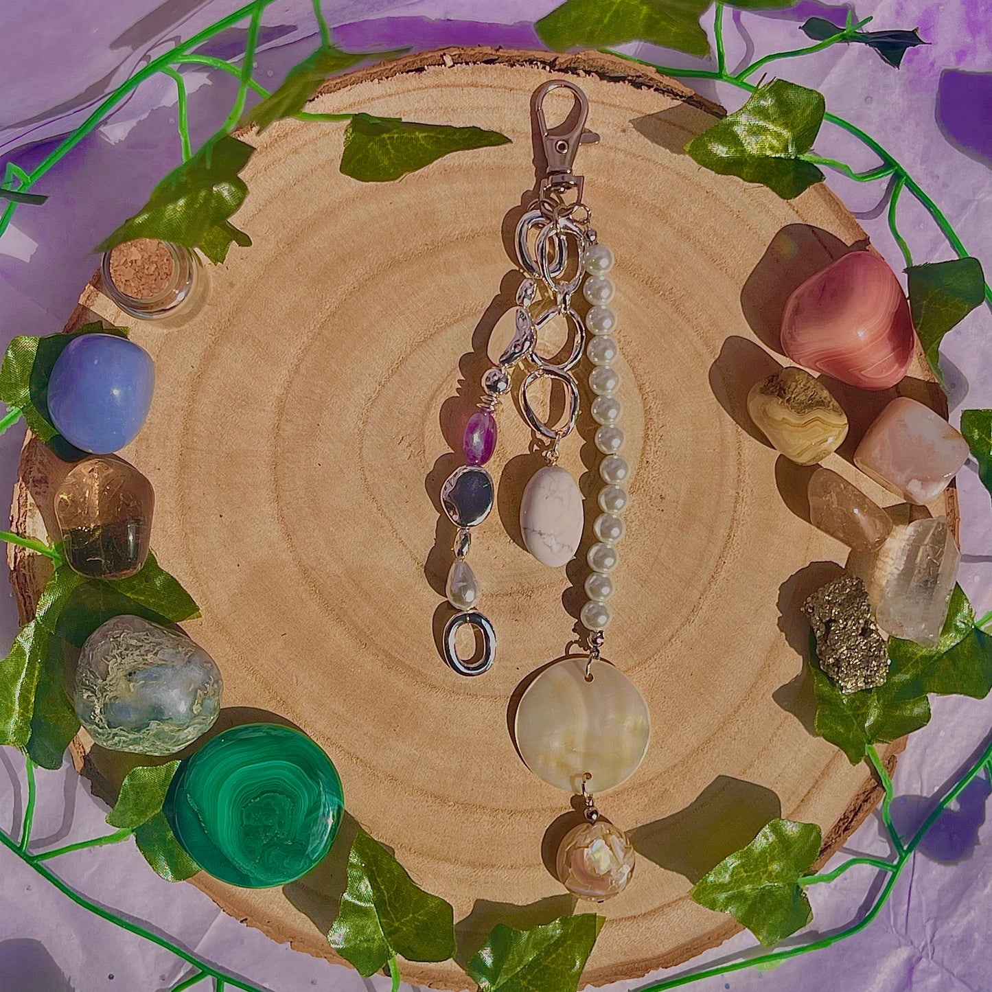 pearl bag charm / key ring