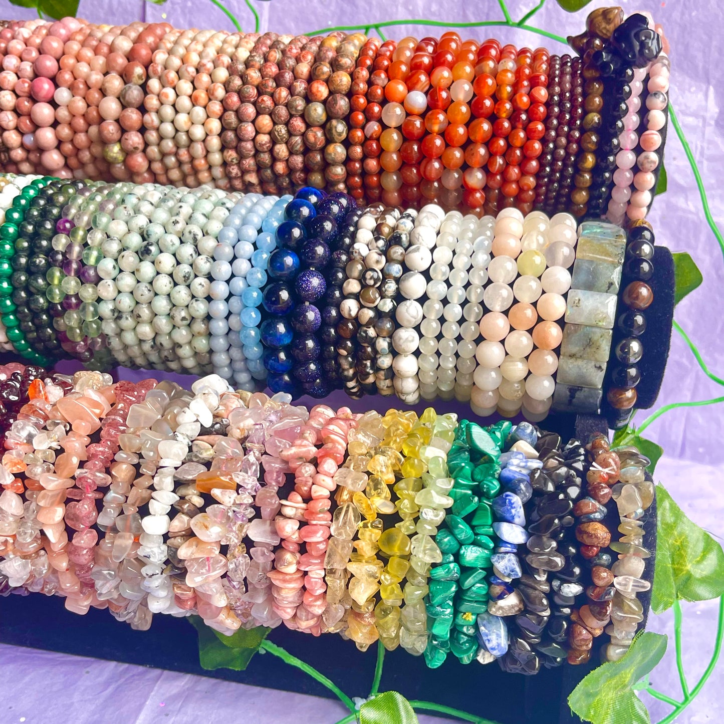 crystal bracelets (beaded & chip)