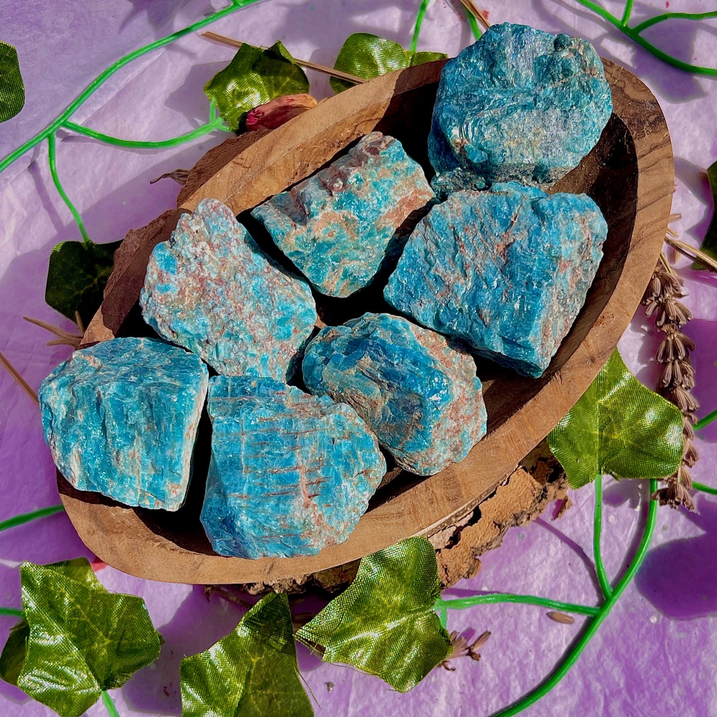 raw/rough blue apatite