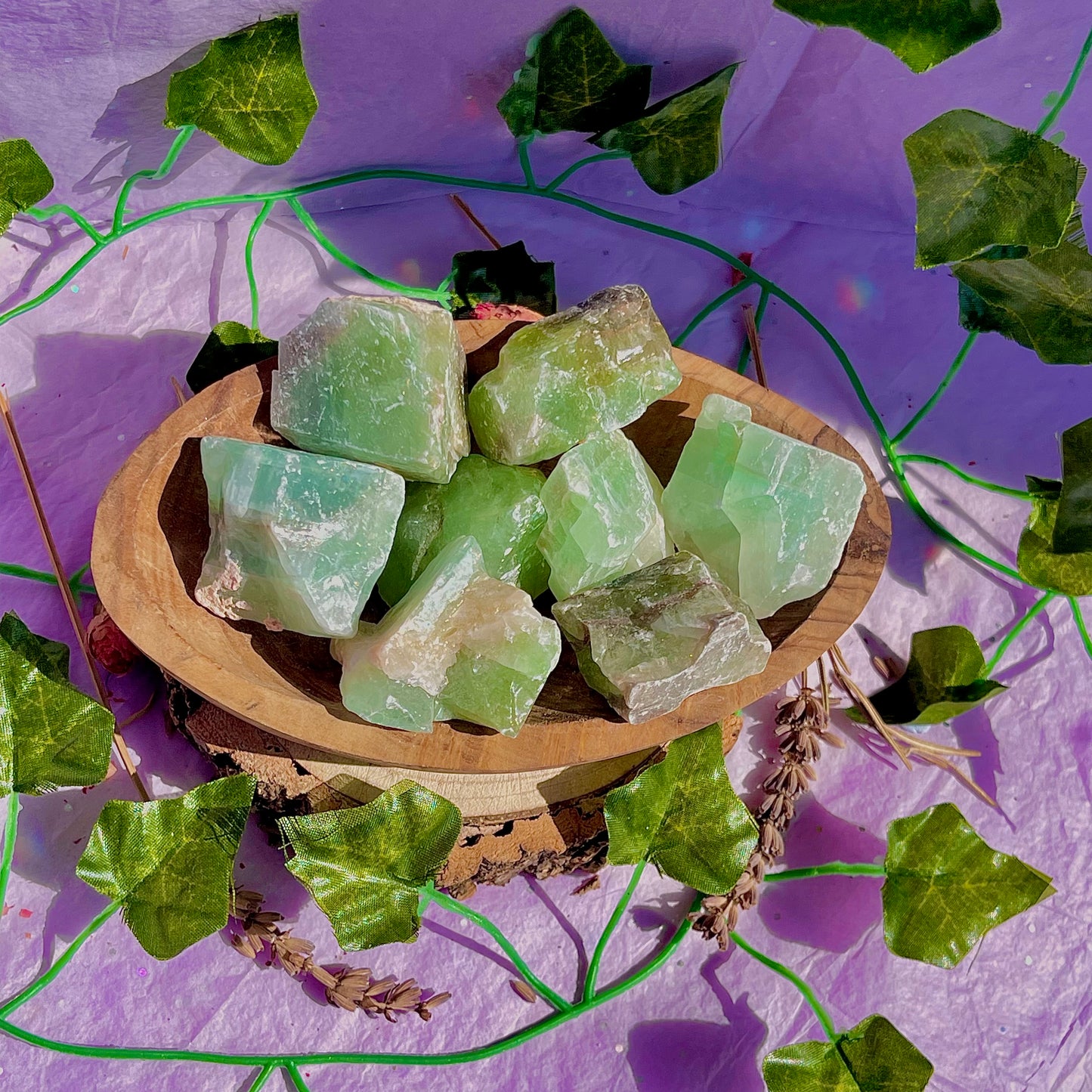 raw/rough green calcite
