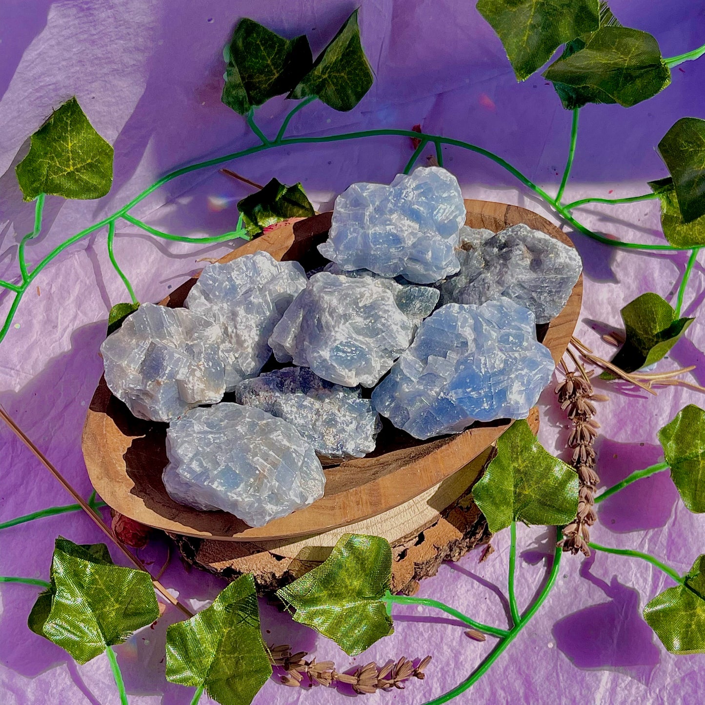 raw/rough blue calcite