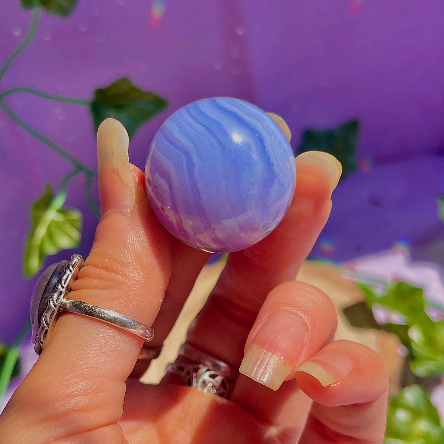 blue lace agate sphere A