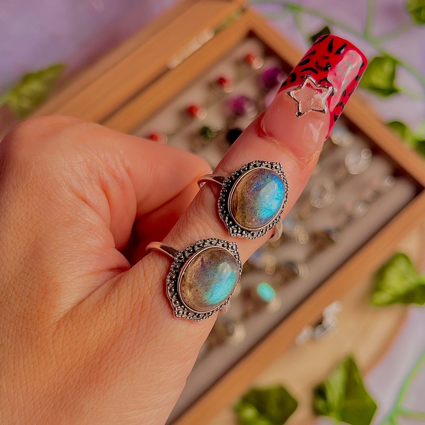 labradorite style A ~ 925 sterling silver adjustable rings / intuitively chosen
