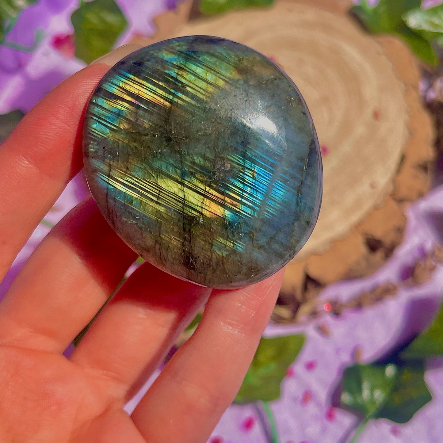labradorite palm stone ~ intuitively chosen