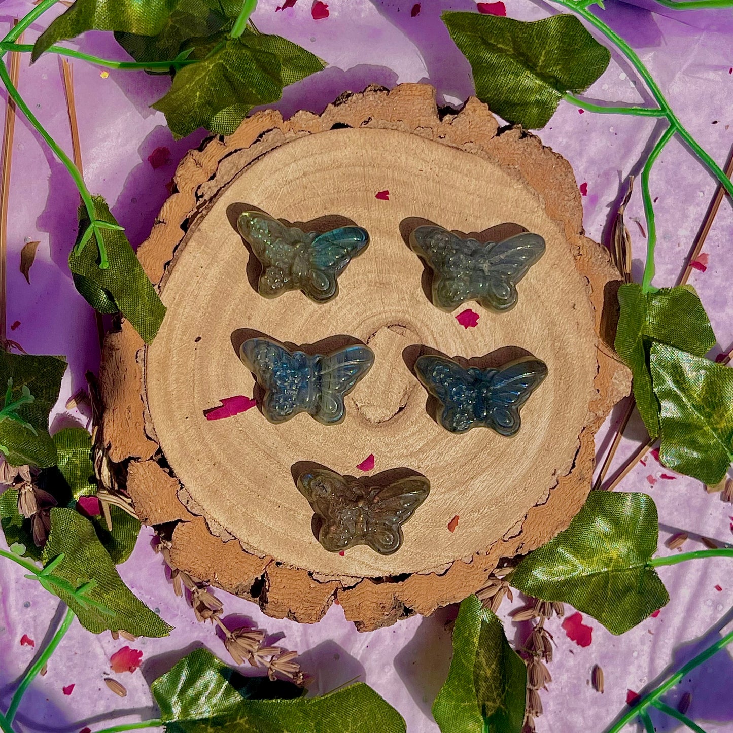 labradorite butterfly carvings ~ intuitively chosen