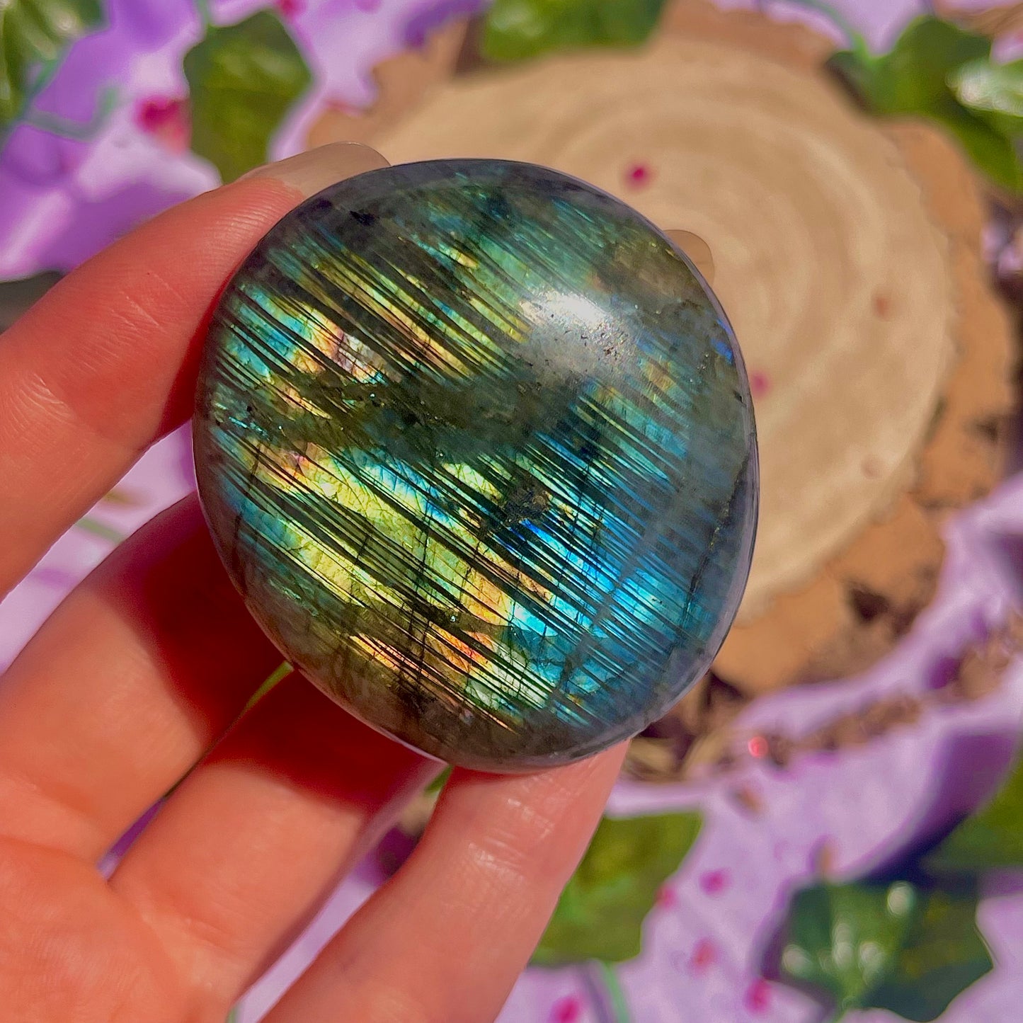labradorite palm stone ~ intuitively chosen