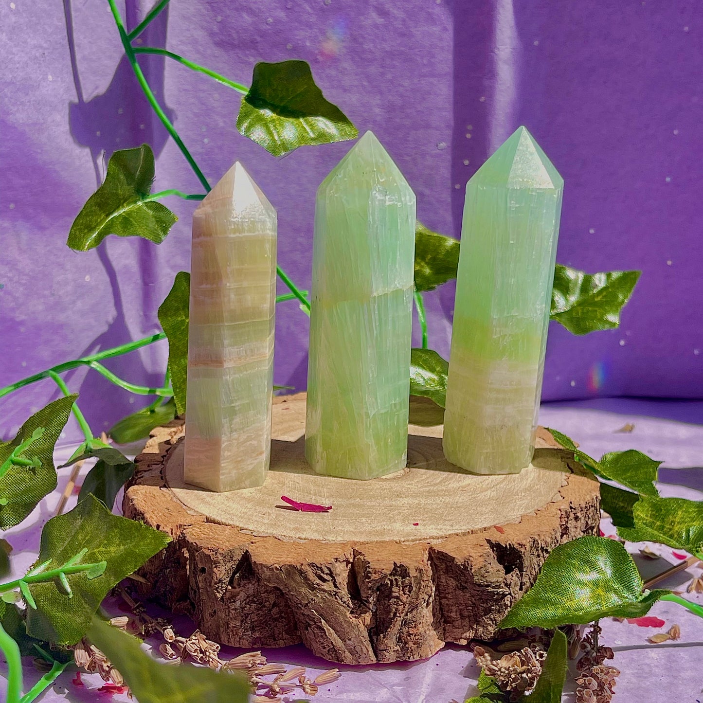 pistachio calcite towers ~ intuitively chosen