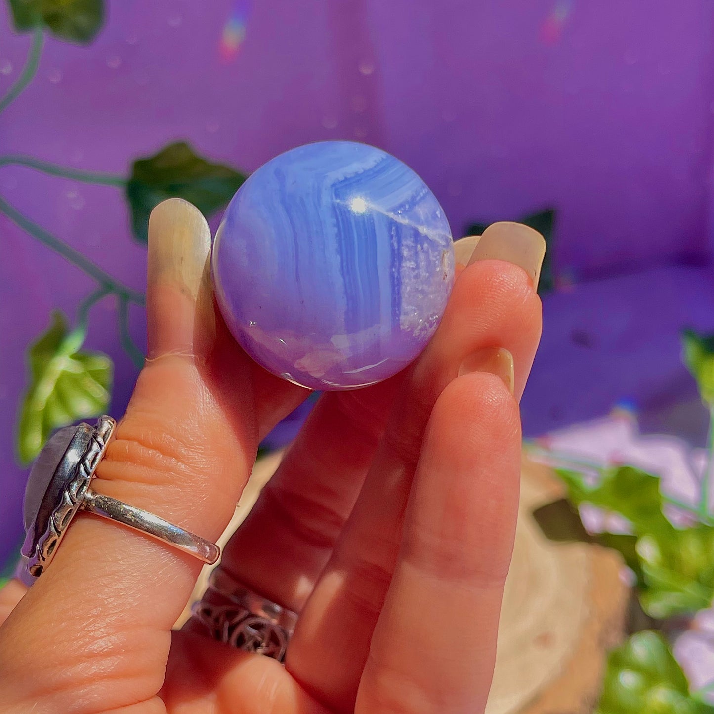 blue lace agate sphere A