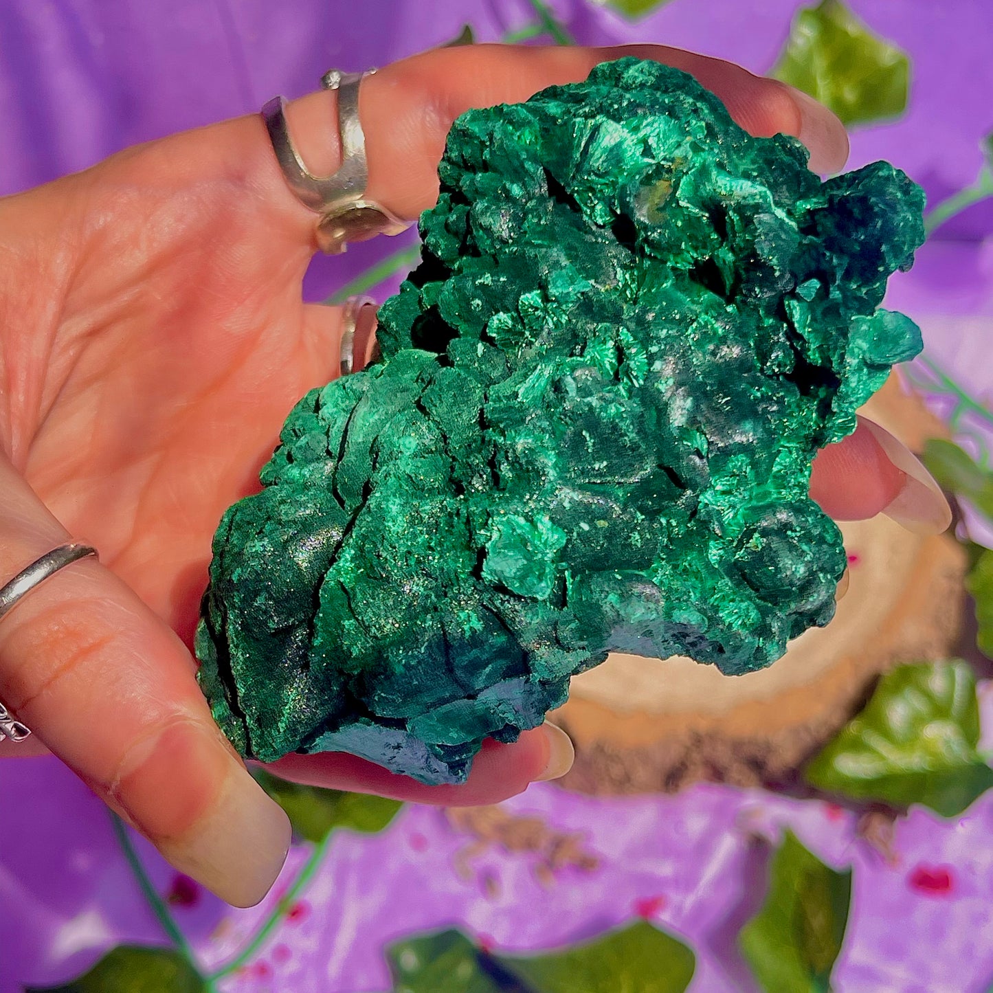 fibrous malachite specimen A (3-4inch)