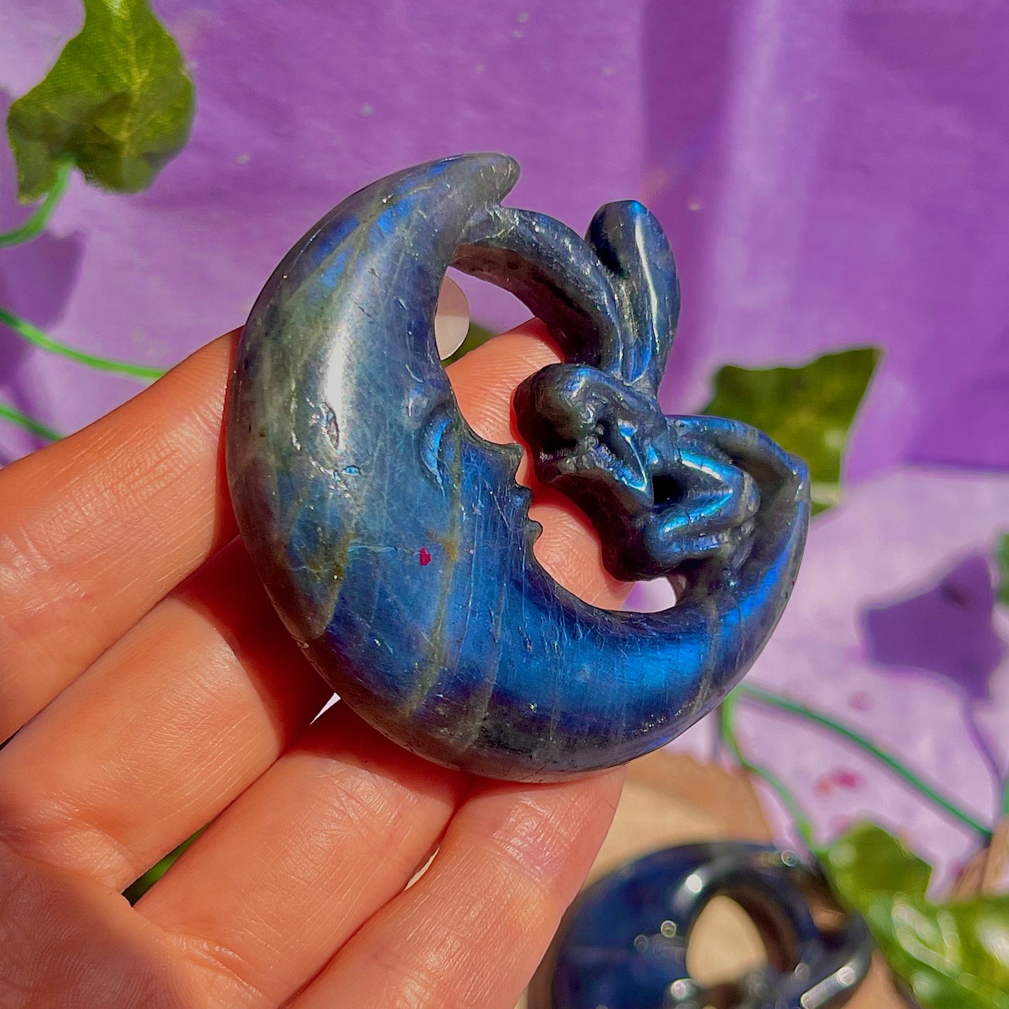labradorite moon & fairy carvings