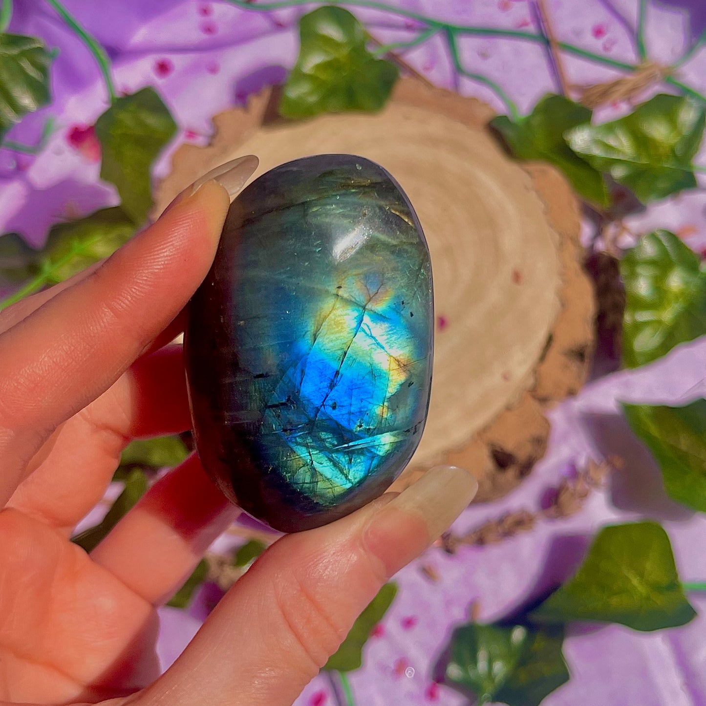 labradorite palm stone ~ intuitively chosen