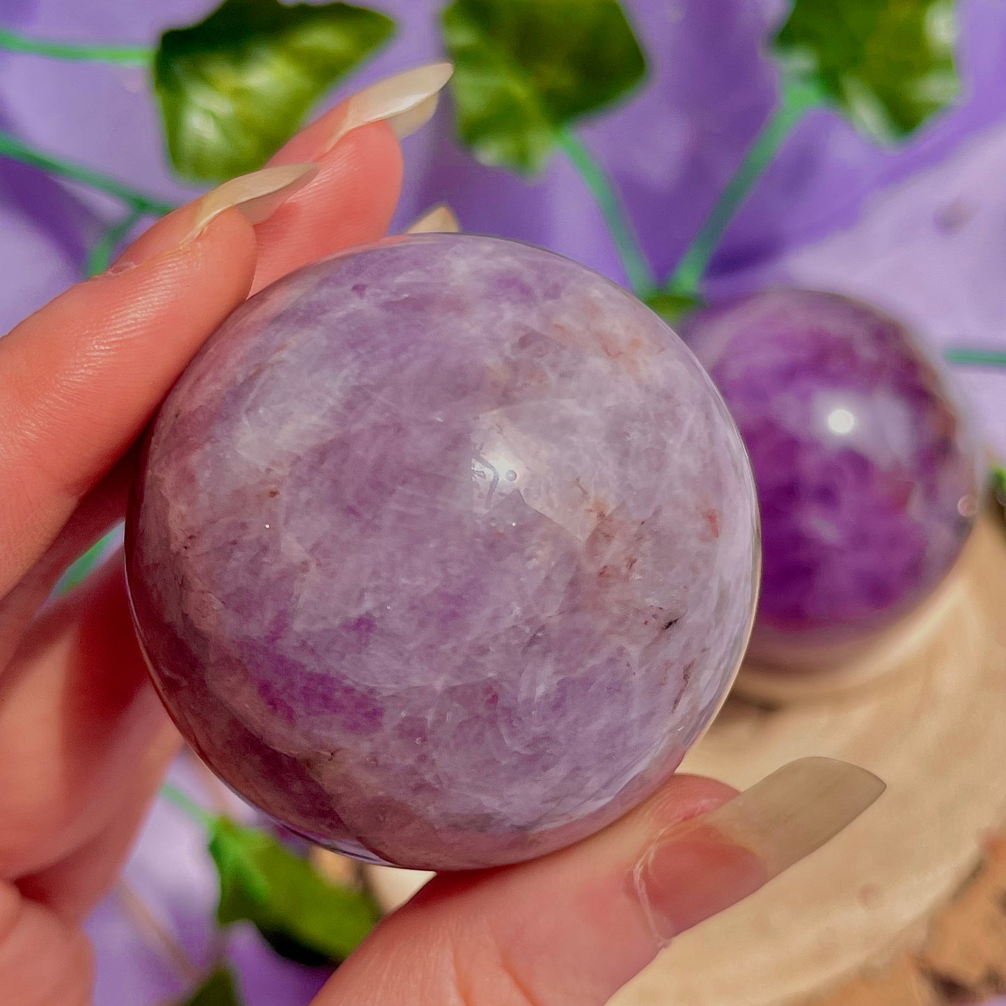 crazy lace agate & amethyst spheres ~ intuitively chosen