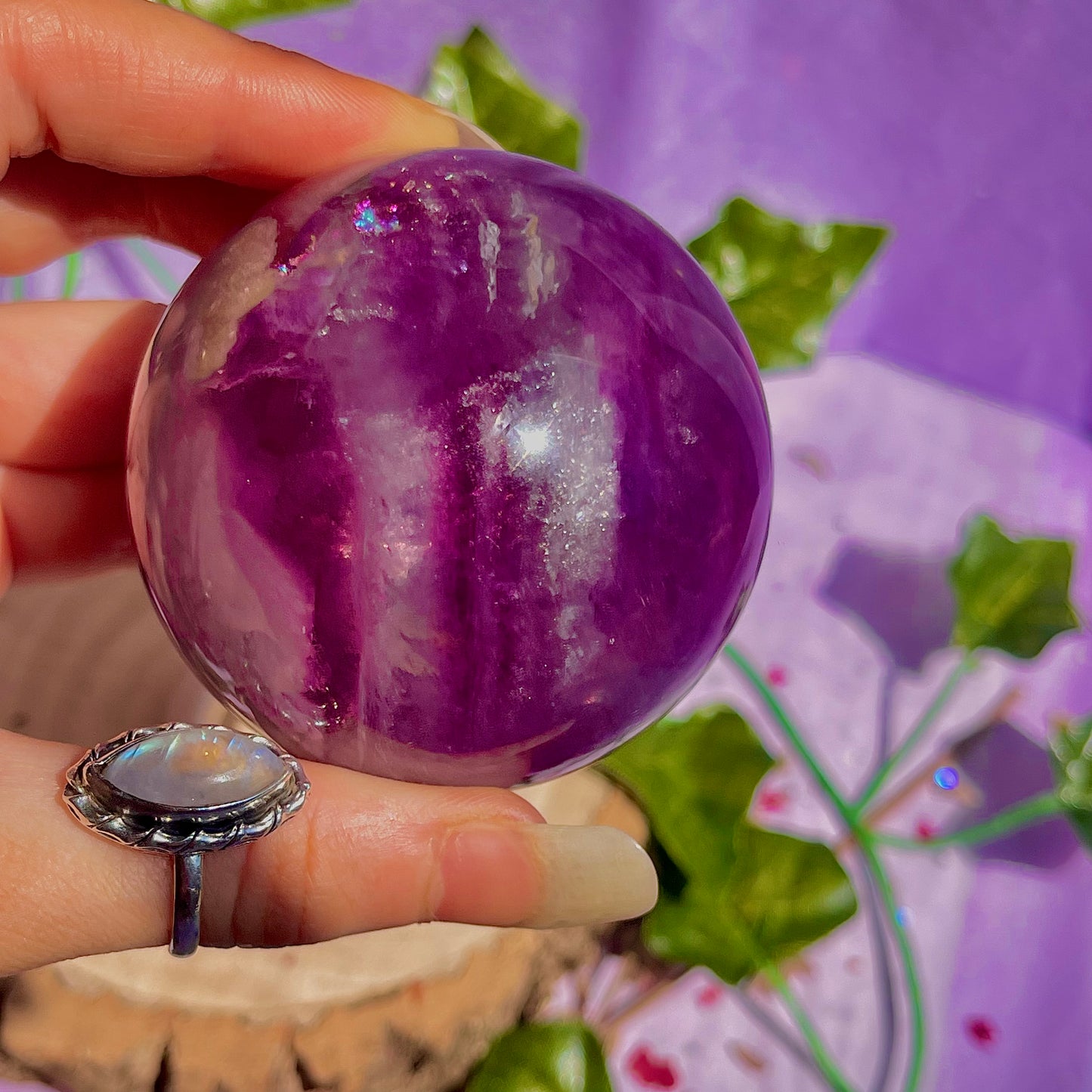 rainbow fluorite sphere A