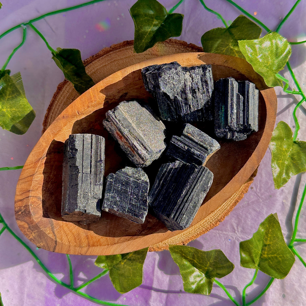 raw / rough black tourmaline ~ preloved