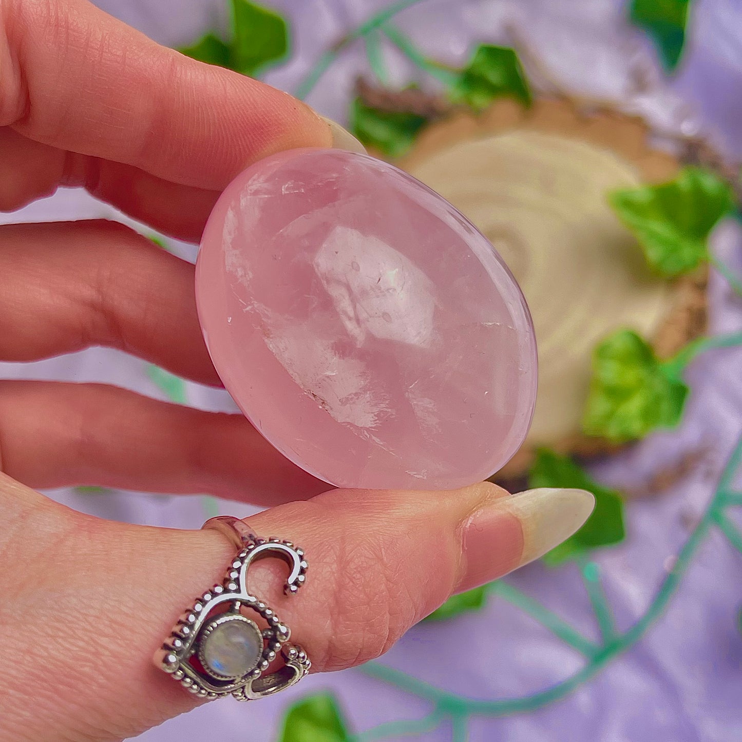 rose quartz palm stone - choose your own