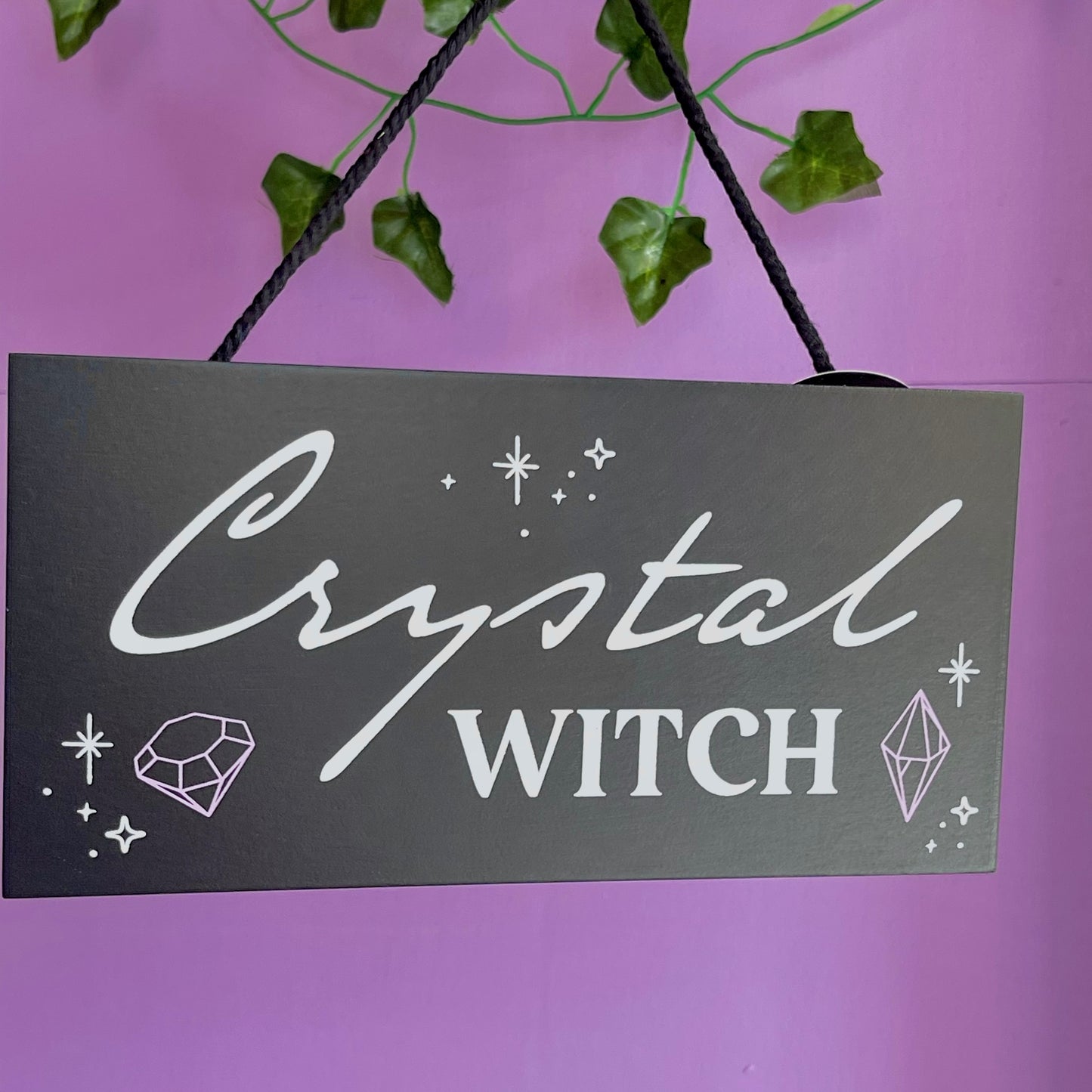 ‘crystal witch’ hanging sign