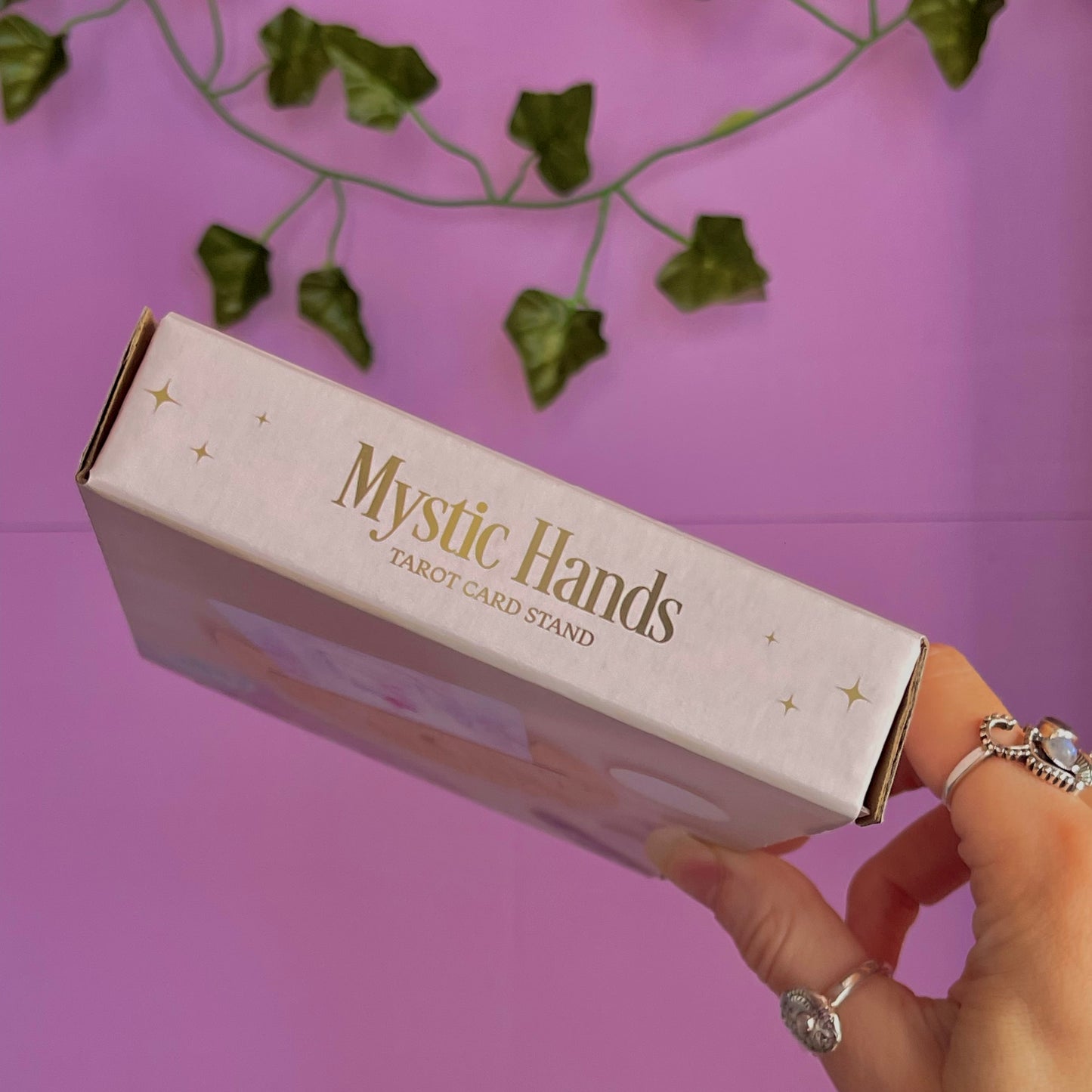 mystical hands moon tarot card stand