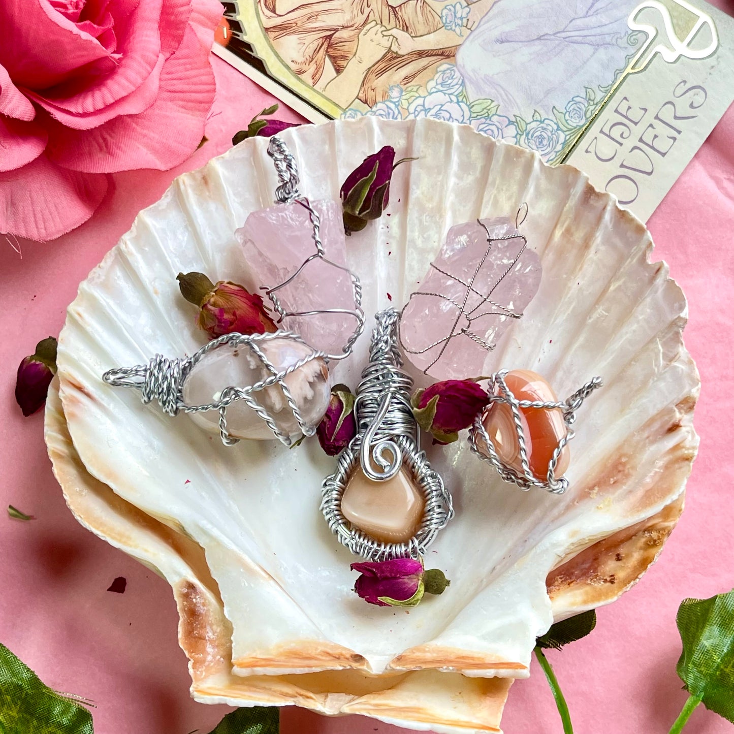 erotes wire wrap pendants