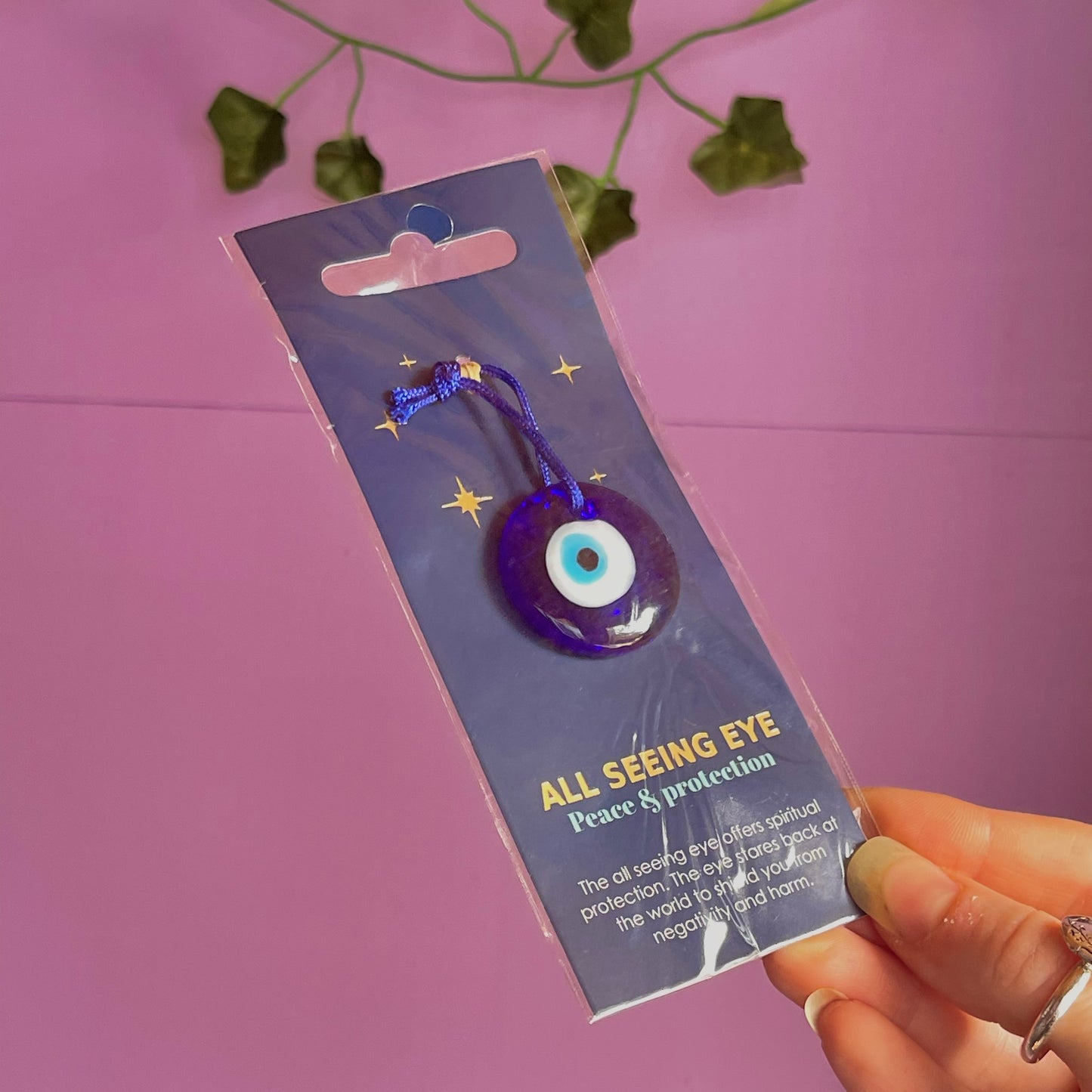 glass all seeing eye protection charm
