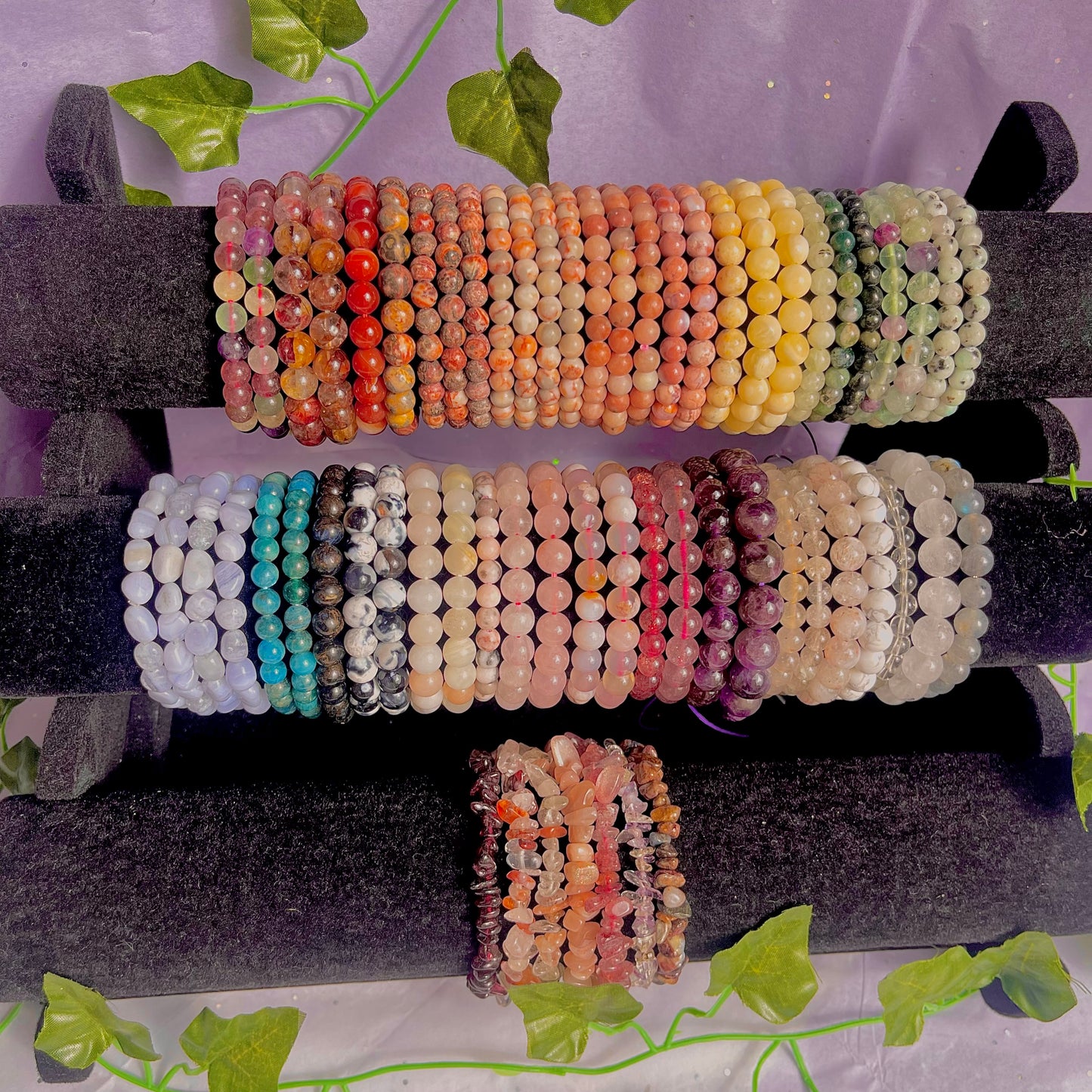 crystal bracelets (beaded & chip)