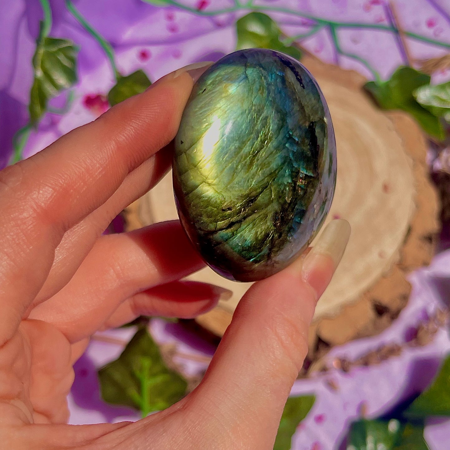 labradorite palm stone ~ intuitively chosen