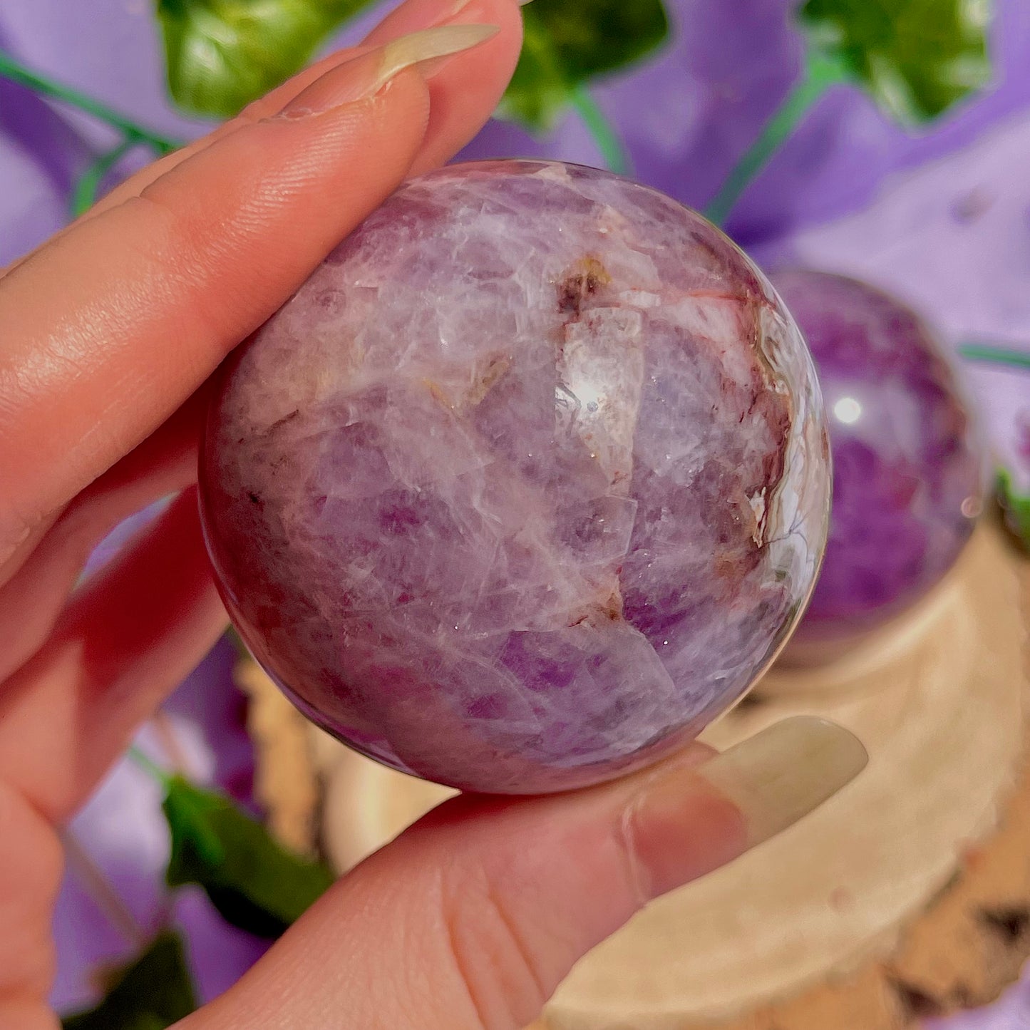 crazy lace agate & amethyst spheres ~ intuitively chosen