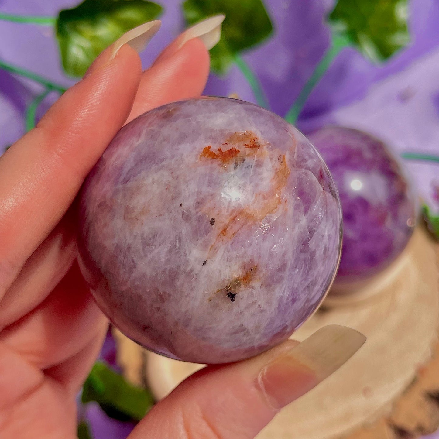 crazy lace agate & amethyst spheres ~ intuitively chosen