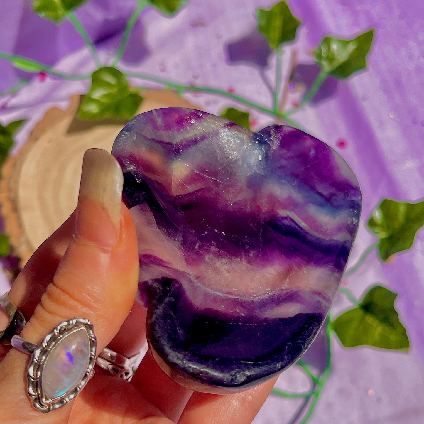 rainbow fluorite cloud bowl A