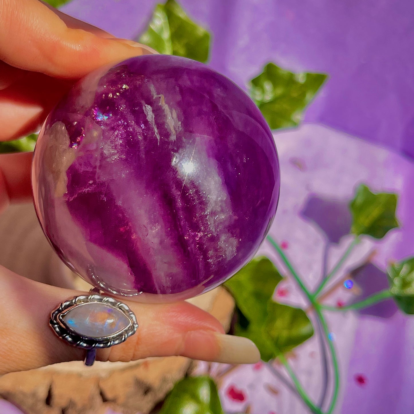 rainbow fluorite sphere A