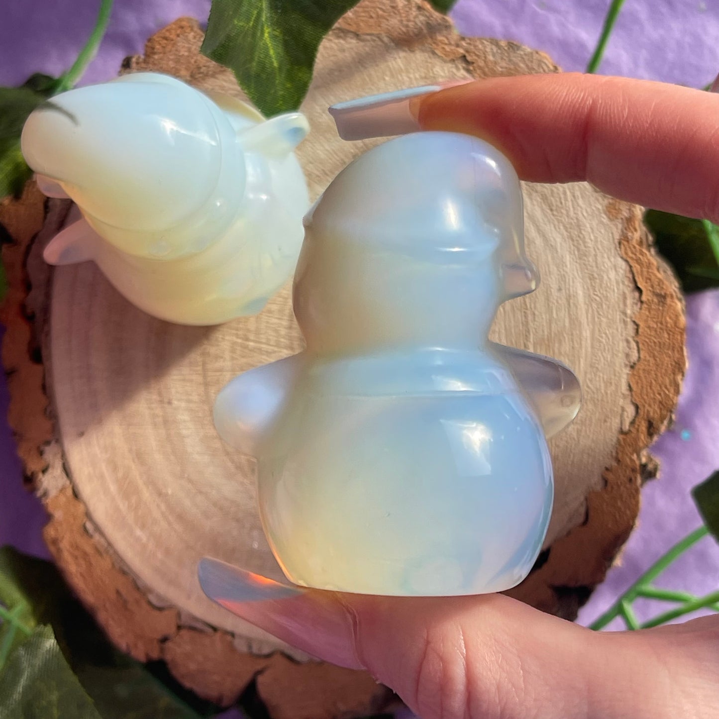 opalite snowman carving