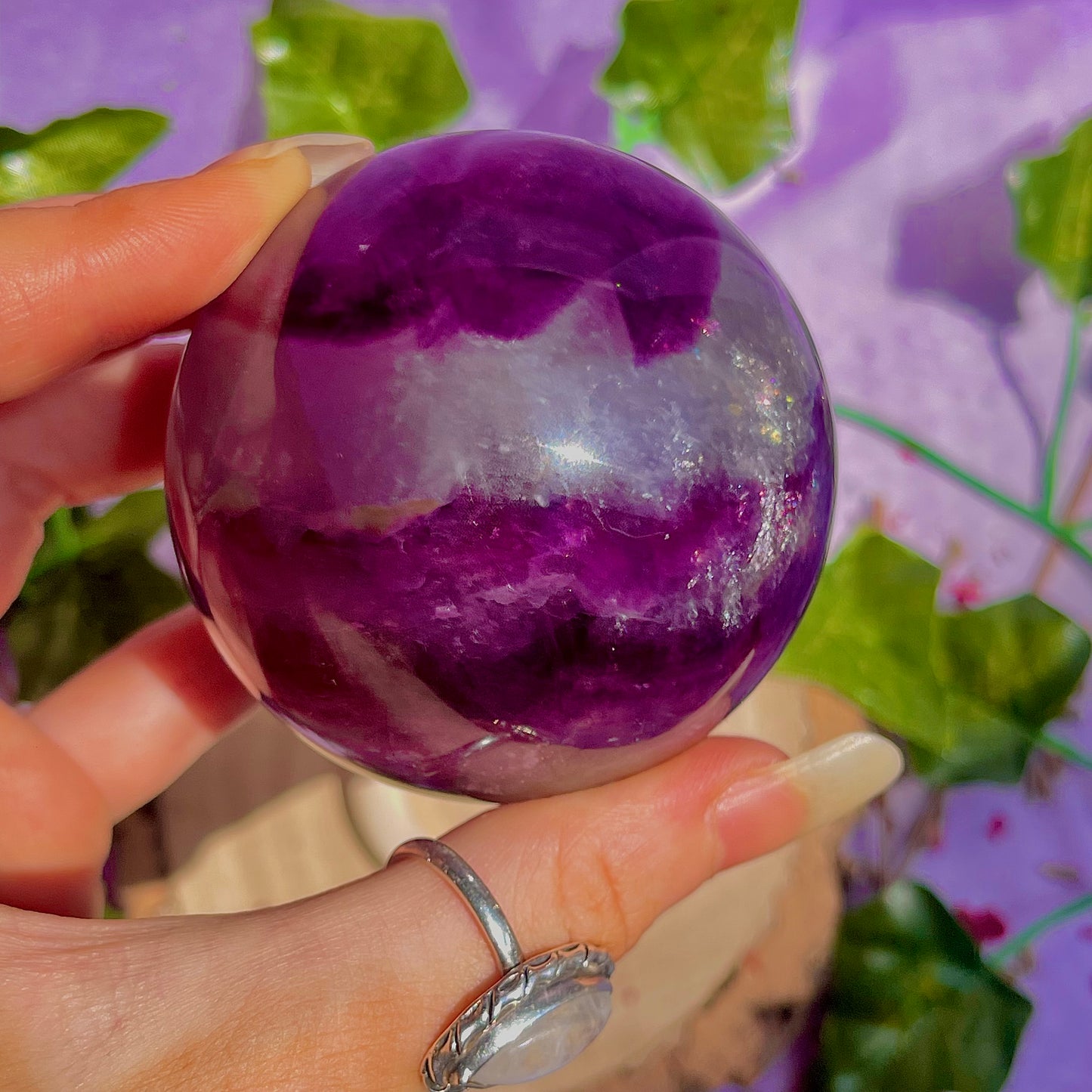 rainbow fluorite sphere B